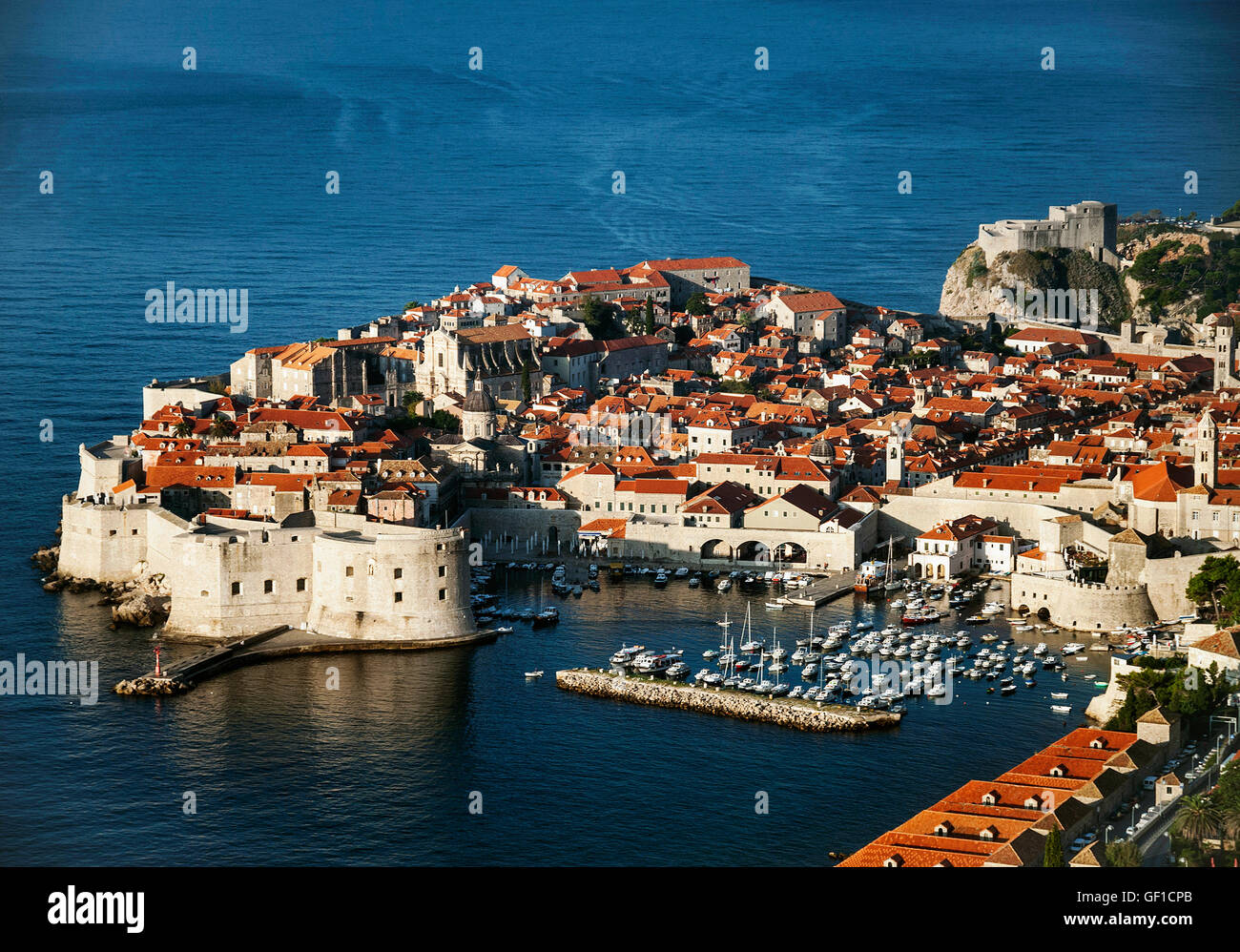 dubrovnik old town view and adriatic coast in croatia balkans Stock Photo