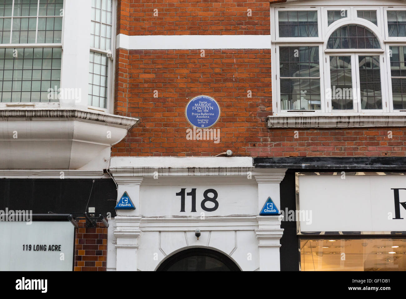 Margot Fonteyn Blue plaque, Covent Garden Stock Photo Alamy