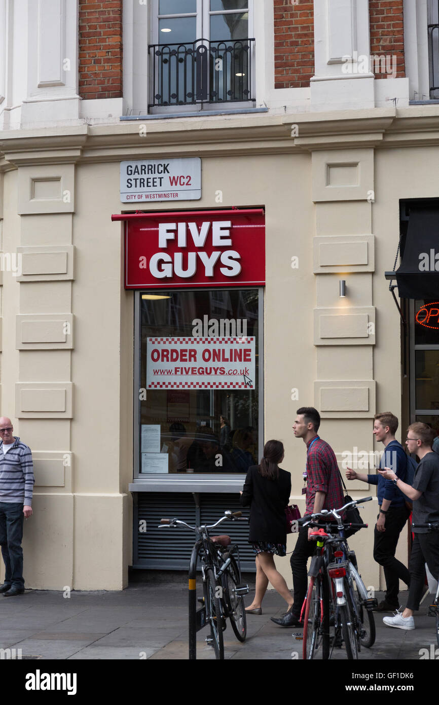 Five Guys Burger bar in Covent Garden Stock Photo Alamy