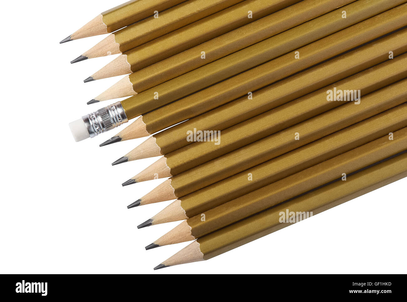 Graphite pencils of golden color Stock Photo