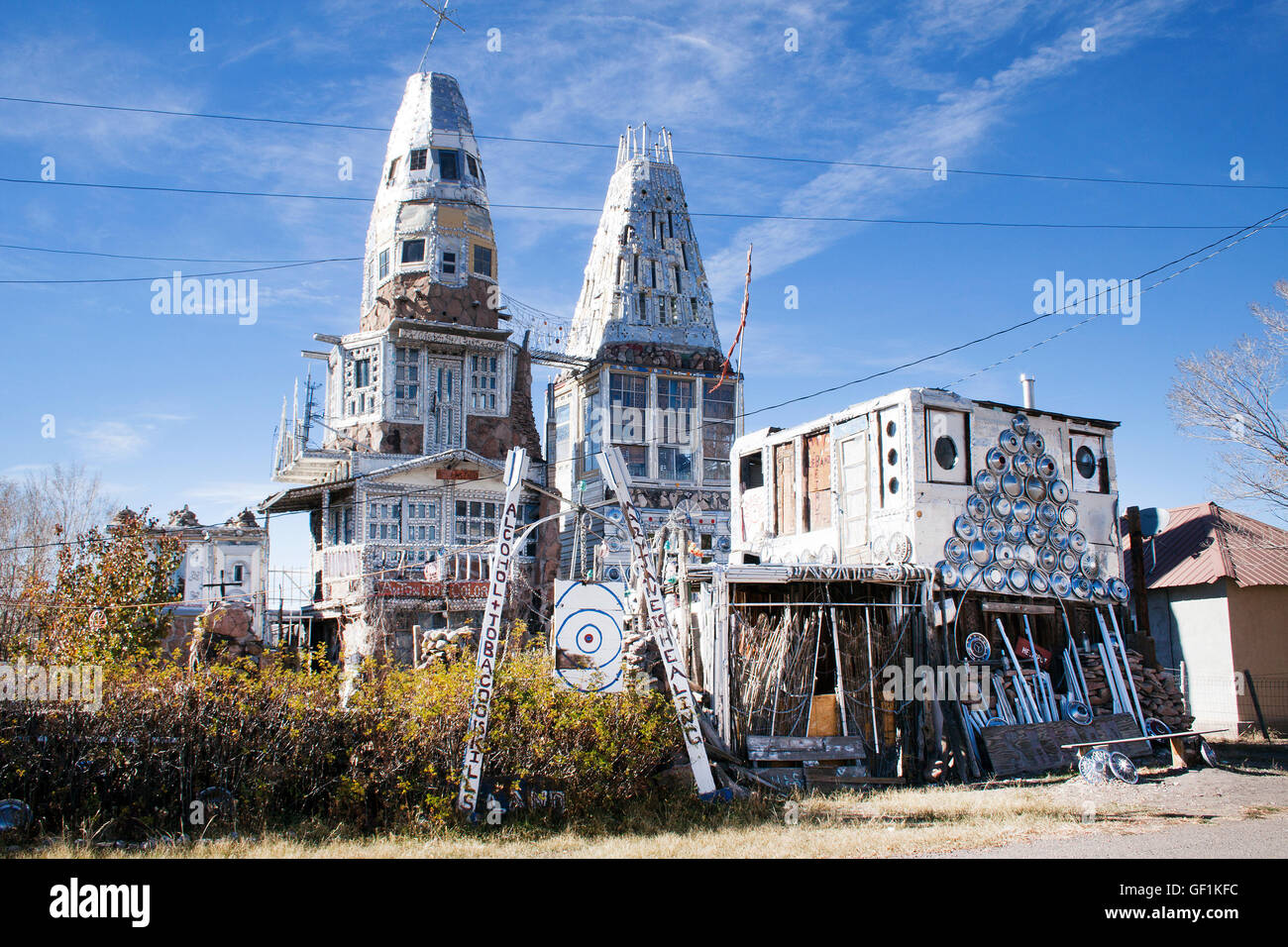 Beer Can Castle in Antonito Colorado Stock Photo Alamy