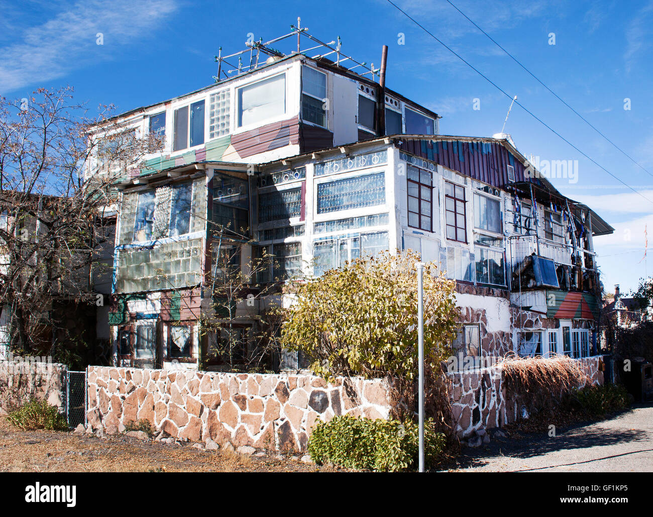 Beer Can Castle in Antonito Colorado Stock Photo Alamy