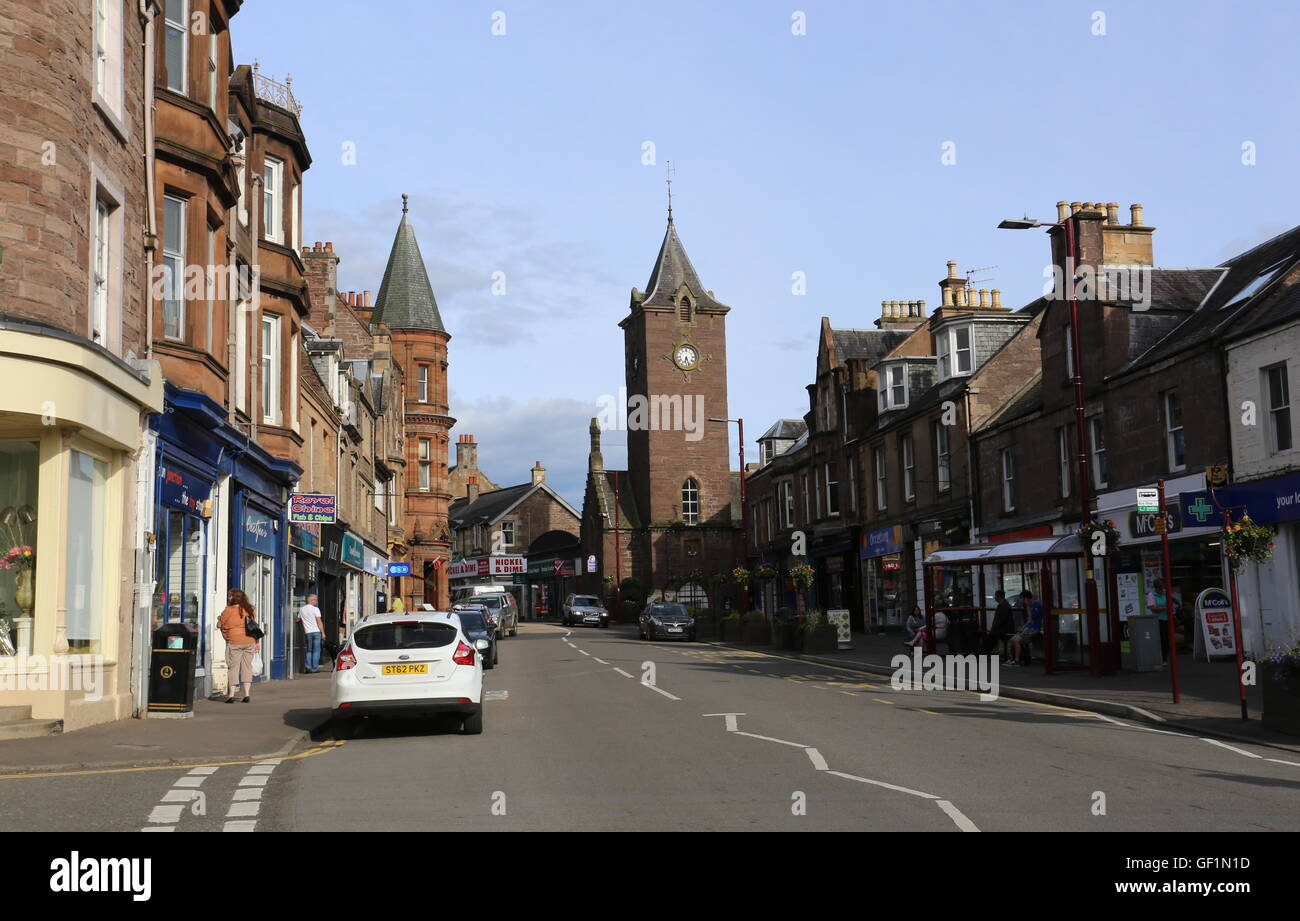 Crieff street scene Scotland  July 2016 Stock Photo