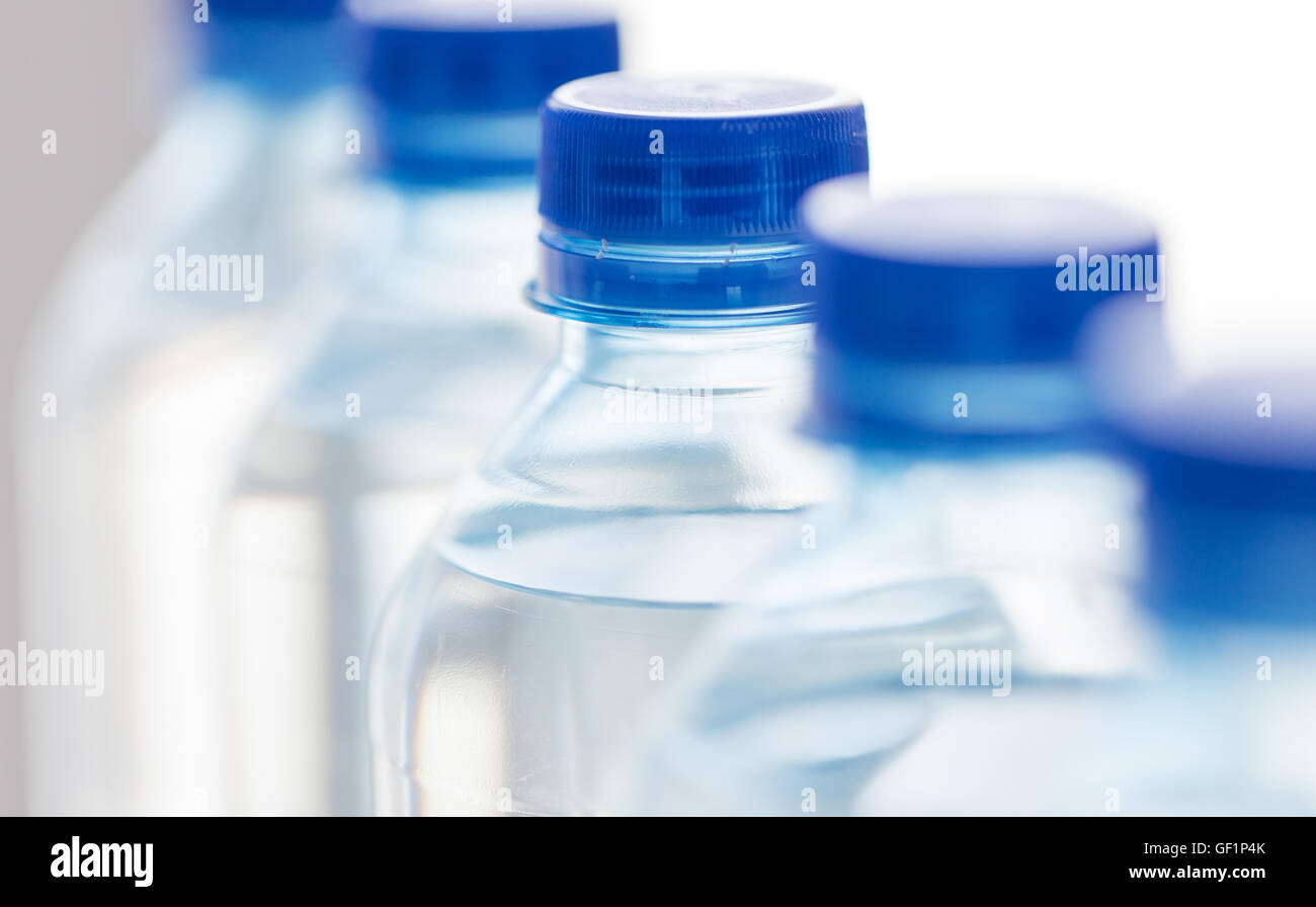 close up of plastic bottles with drinking water Stock Photo Alamy