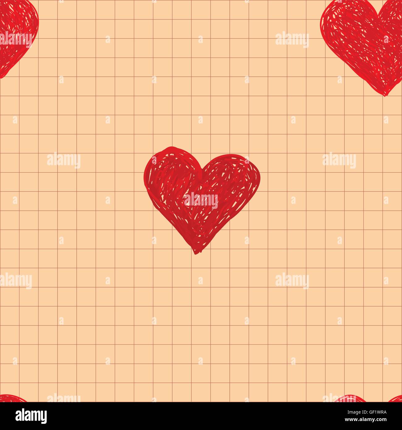 Doodle seamless pattern with hearts Stock Vector Image & Art - Alamy