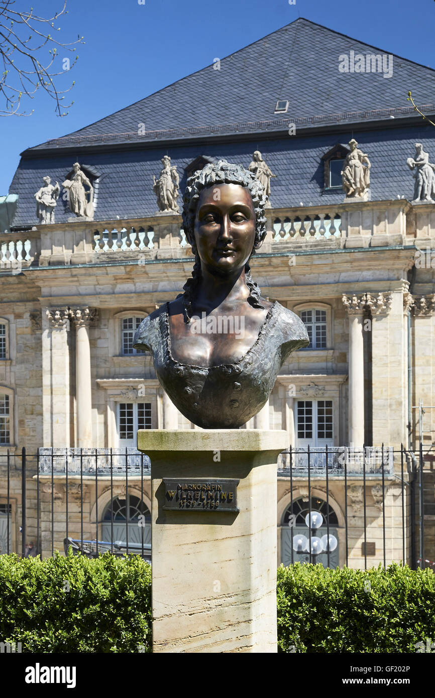 Bust of Margravine Wilhelmine, Bayreuth, Germany Stock Photo - Alamy