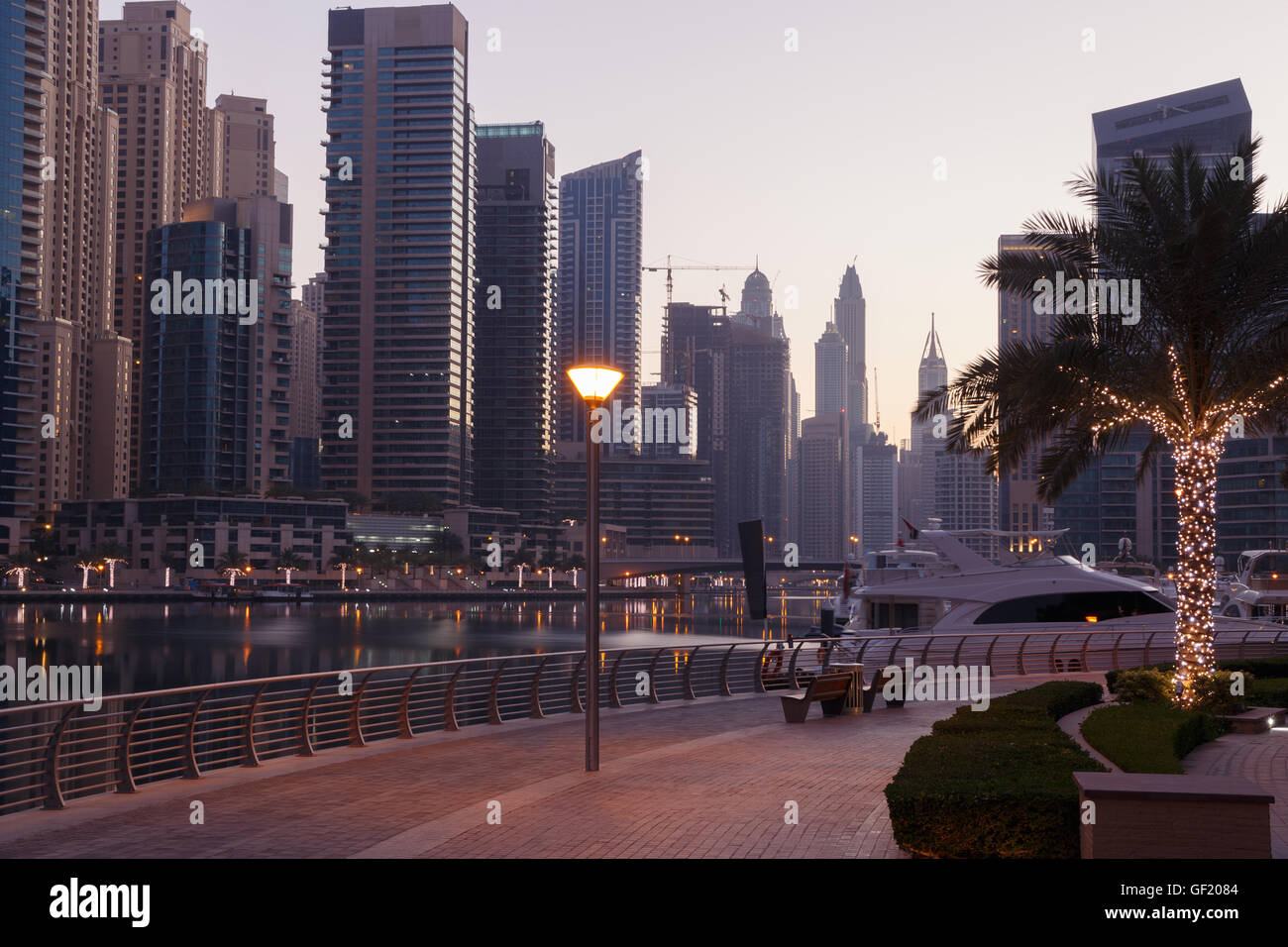 sight of Marina district in Dubai at morning Stock Photo