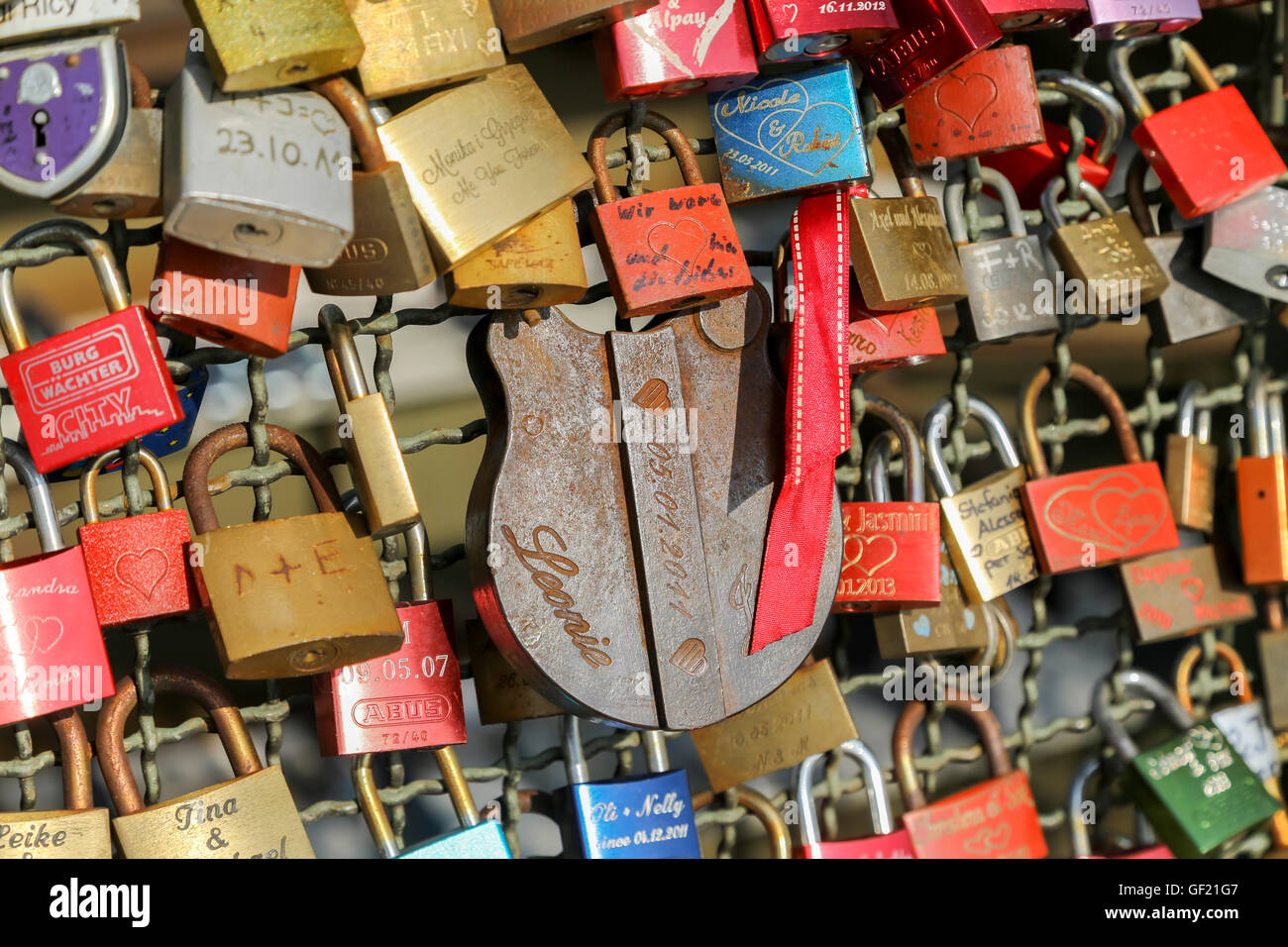 Love locks on Hohenzollern Bridge, Cologne, Germany Stock Photo Alamy