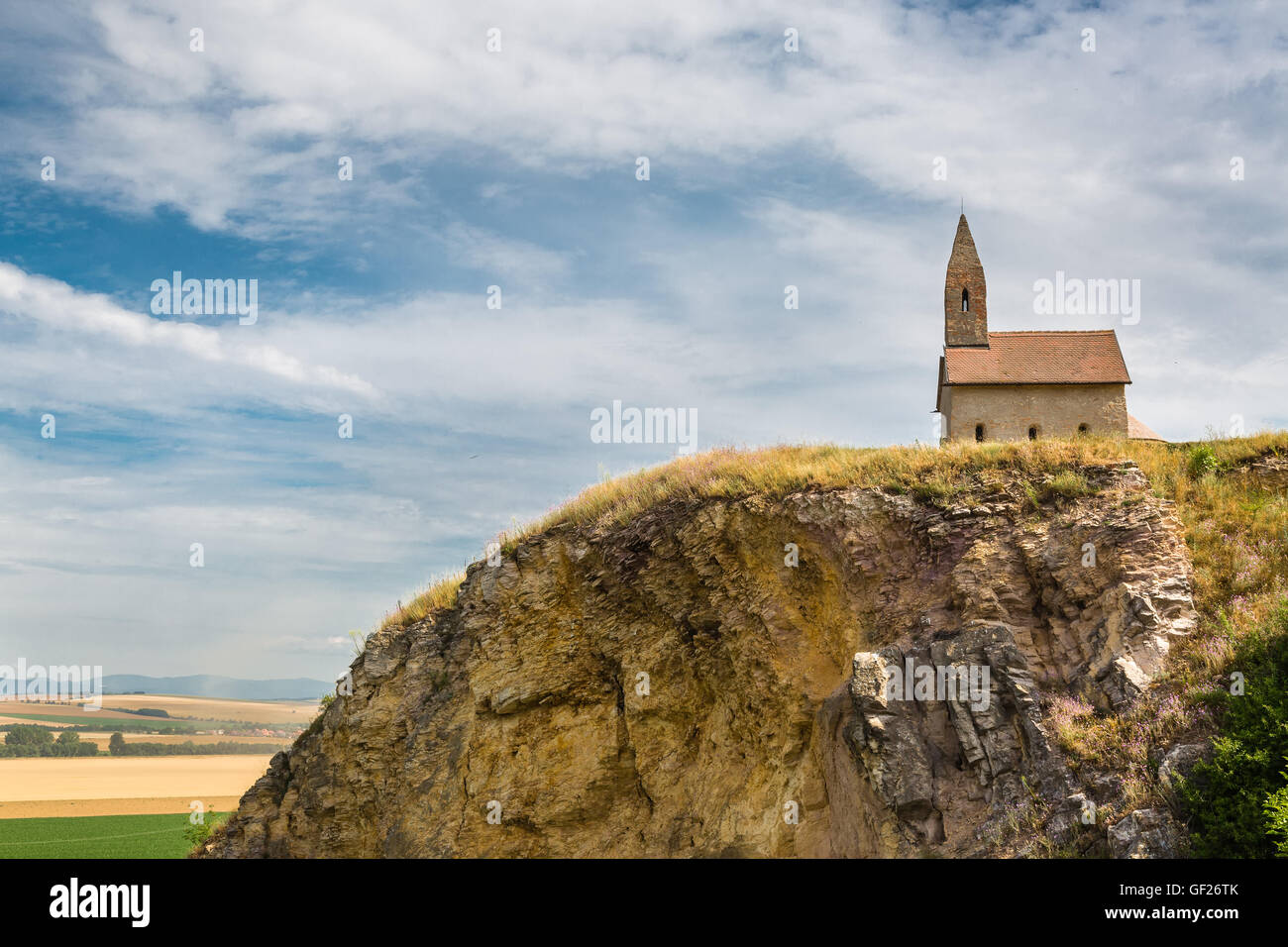The Church of St. Michael Archangel. Early Romanesque church from the first half of the 11th century. Drazovce, Nitra, Slovakia. Stock Photo