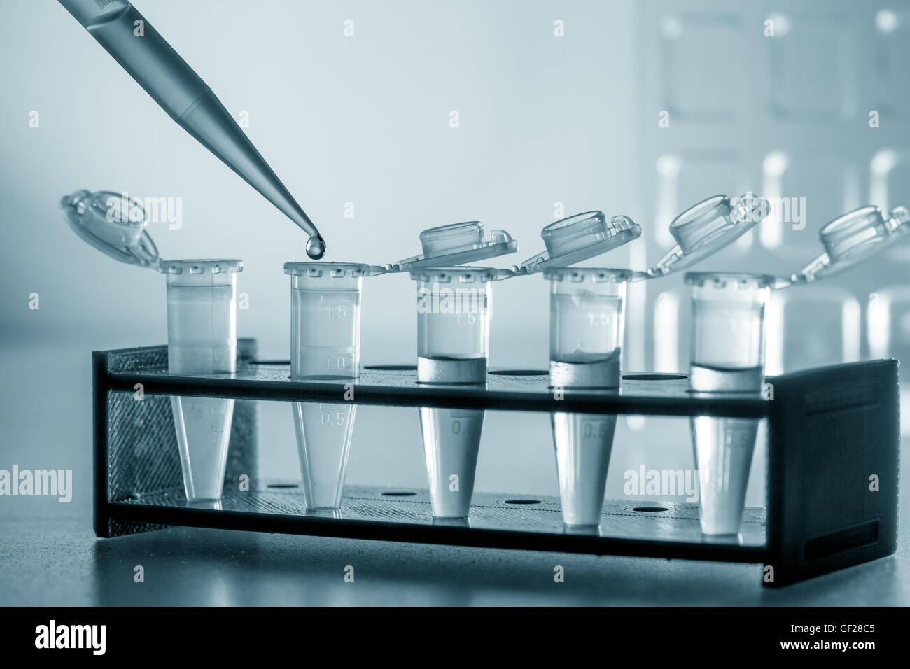 Pipette and test tubes Stock Photo Alamy