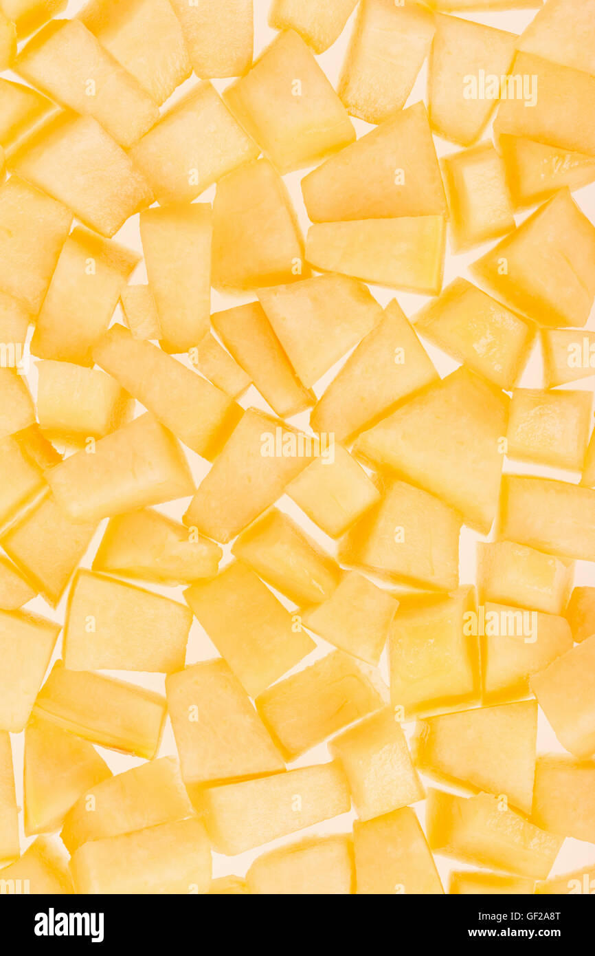 Cantaloupe melon pieces texture background Stock Photo