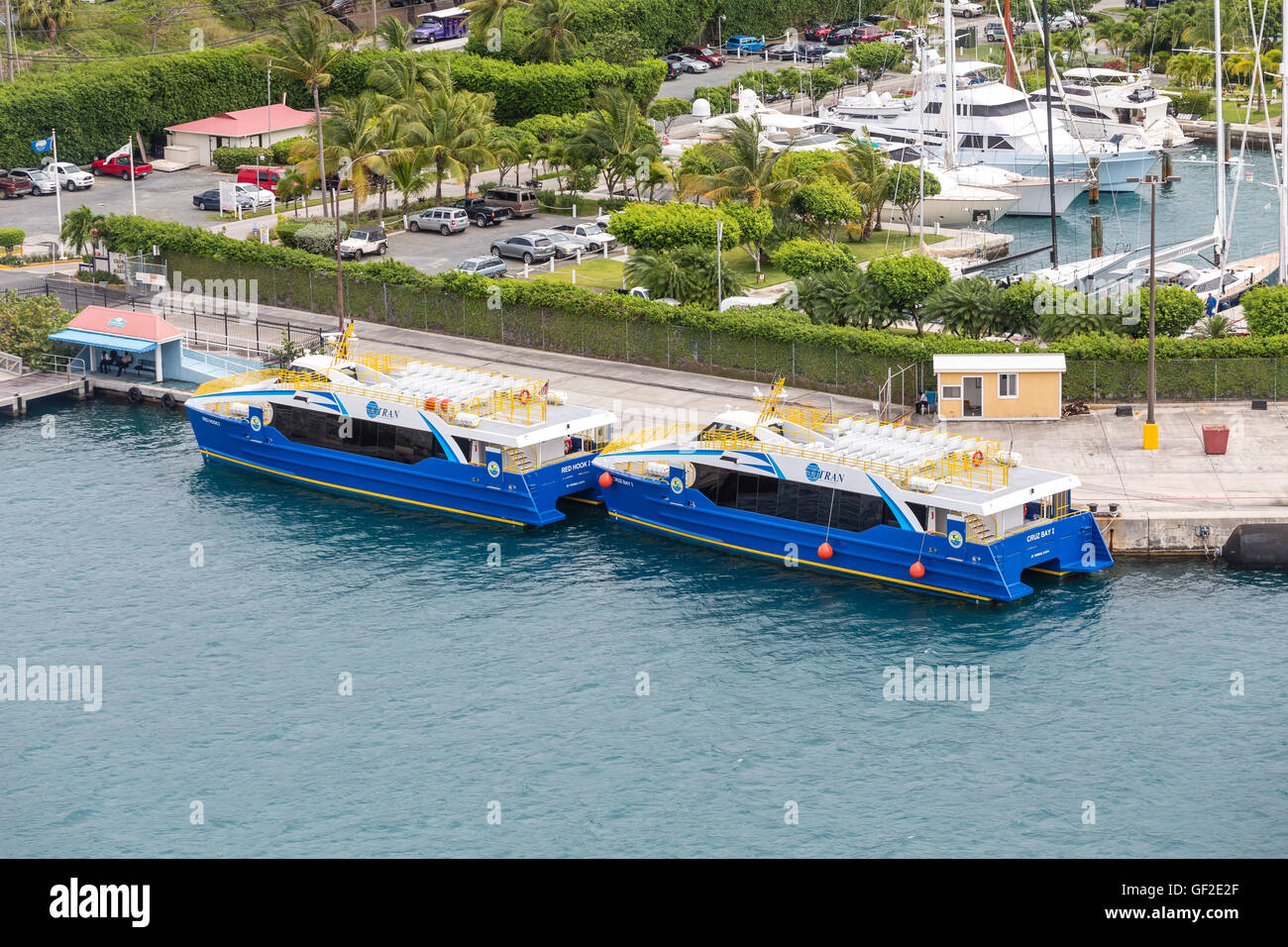 Blue Ferries in St Thomas Virgin Islands Stock Photo Alamy