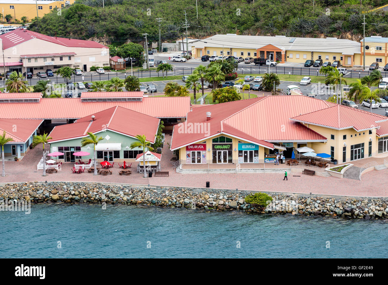 Stores in St Thomas harbor Stock Photo Alamy