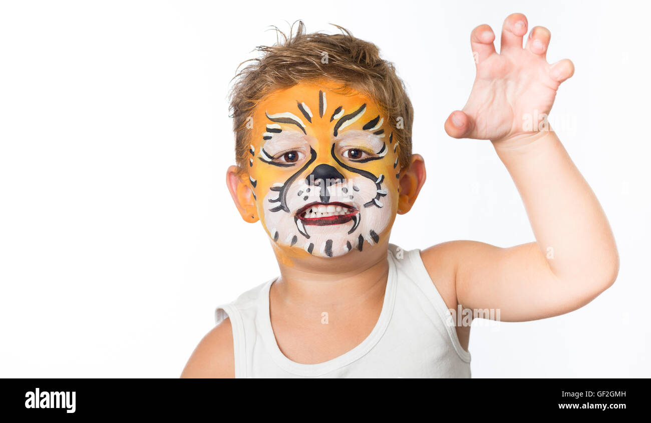 Face painting lion hi-res stock photography and images - Alamy