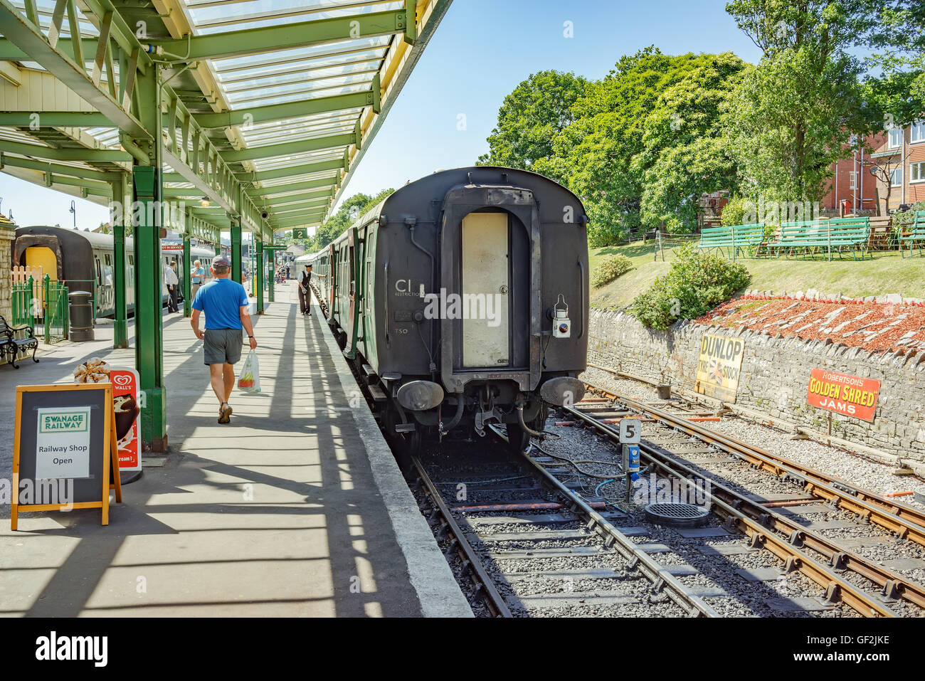 Swanage station on the Swanage Heritage railway in Dorset with