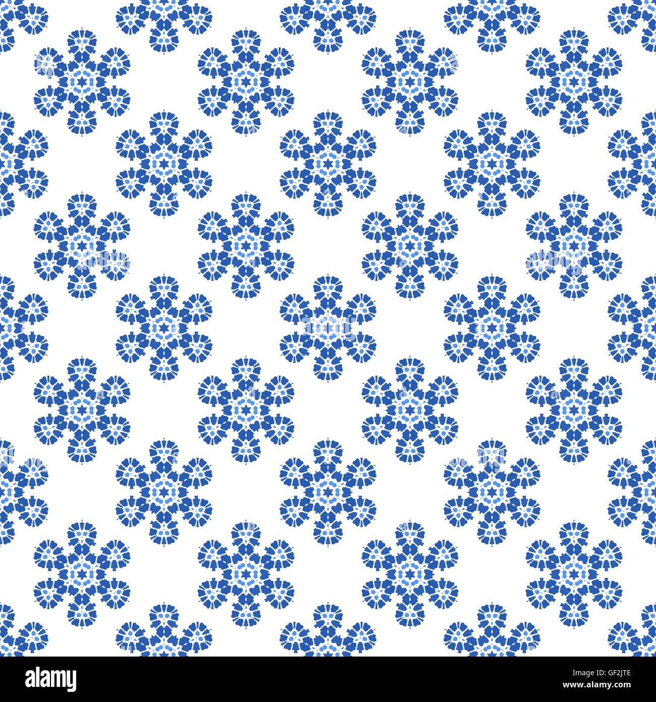 Seamless Blue Snowflake Pattern Stock Vector Image & Art - Alamy