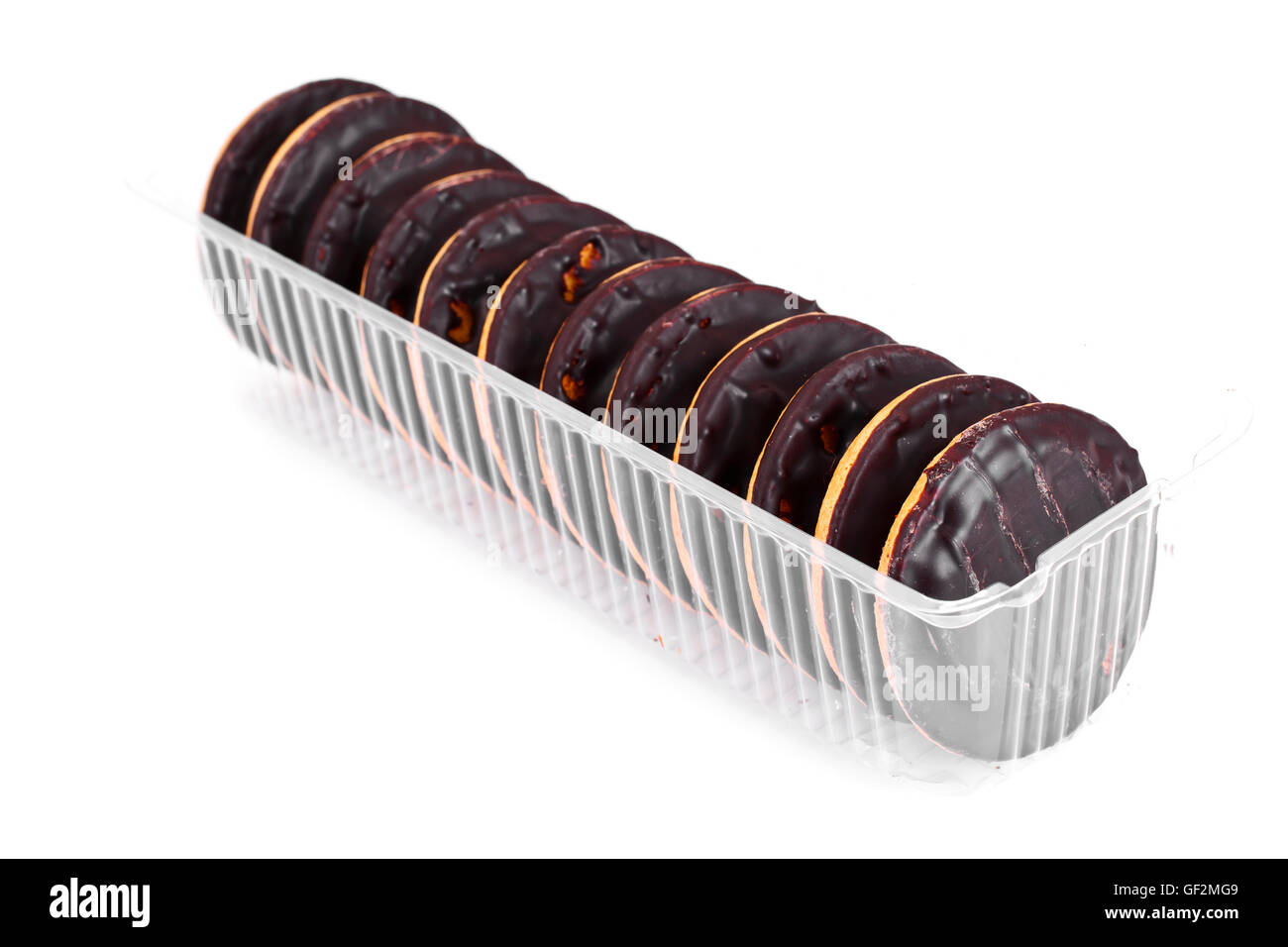 Biscuits with Jam and Chocolate Stock Photo Alamy