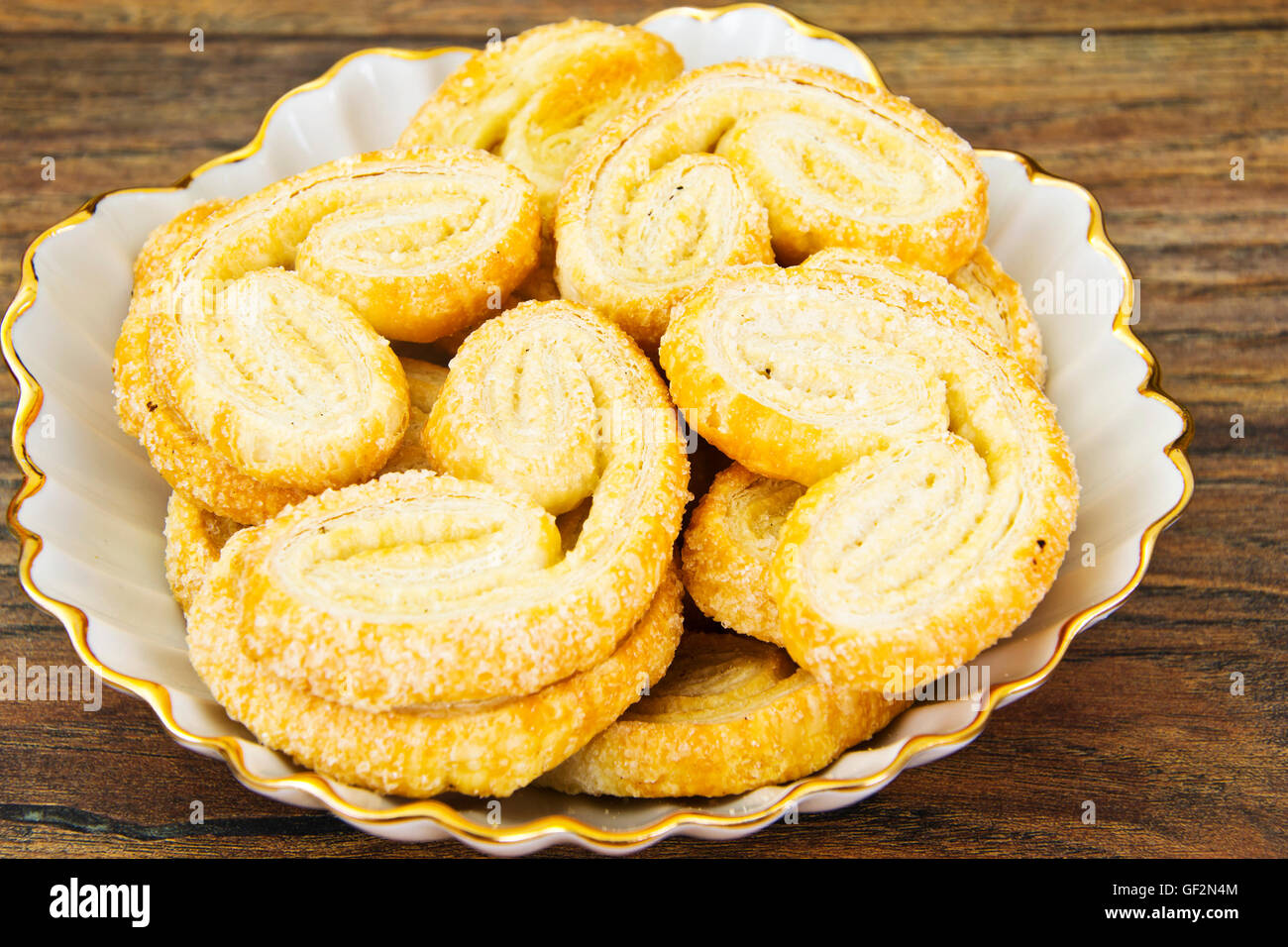 Sugar Puff Cookies on Plate Stock Photo Alamy