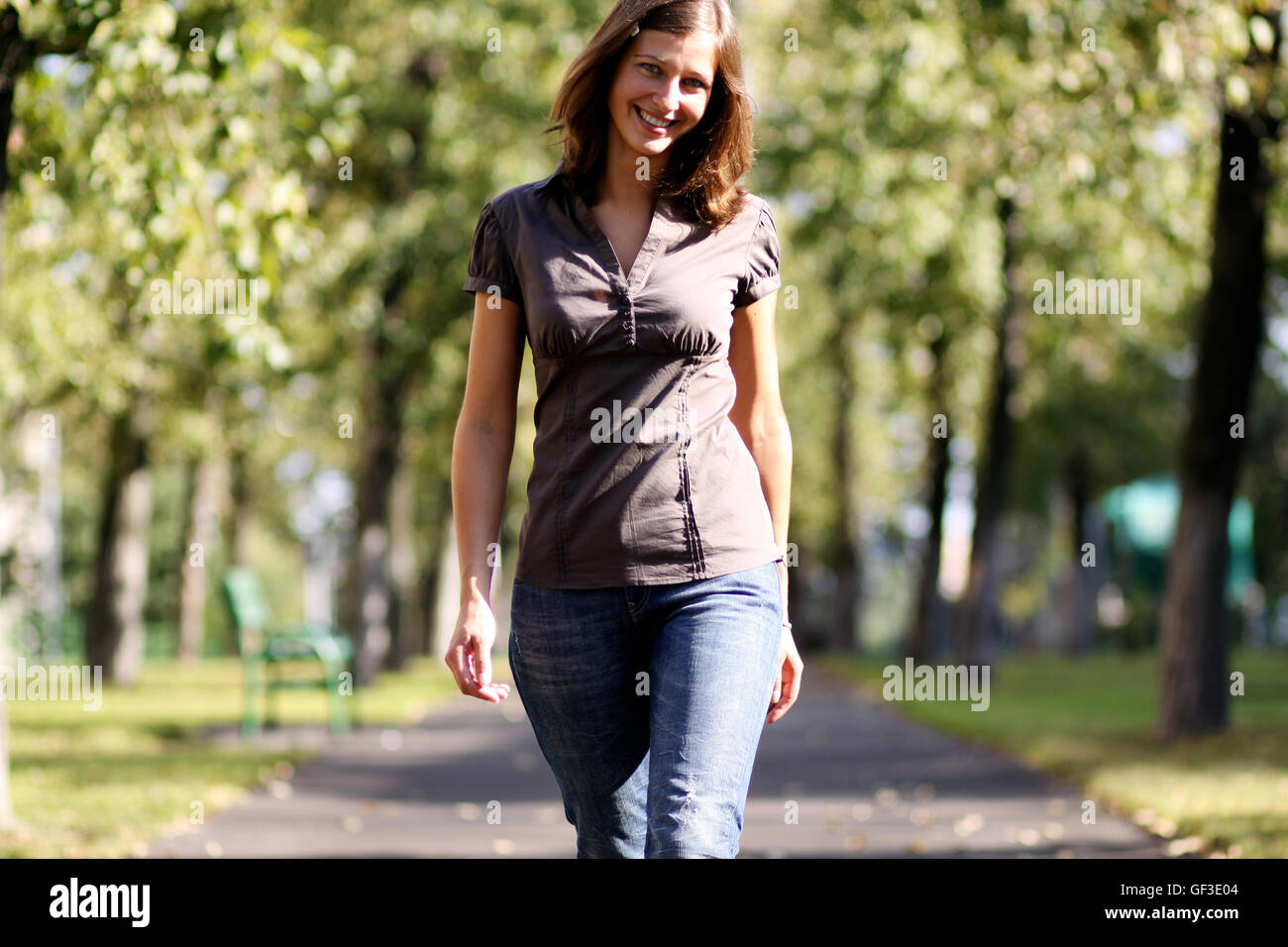 Closeup portrait of a happy young woman smiling Stock Photo - Alamy