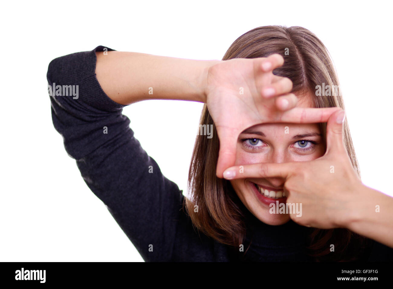Closeup portrait of a happy young woman smiling Stock Photo - Alamy