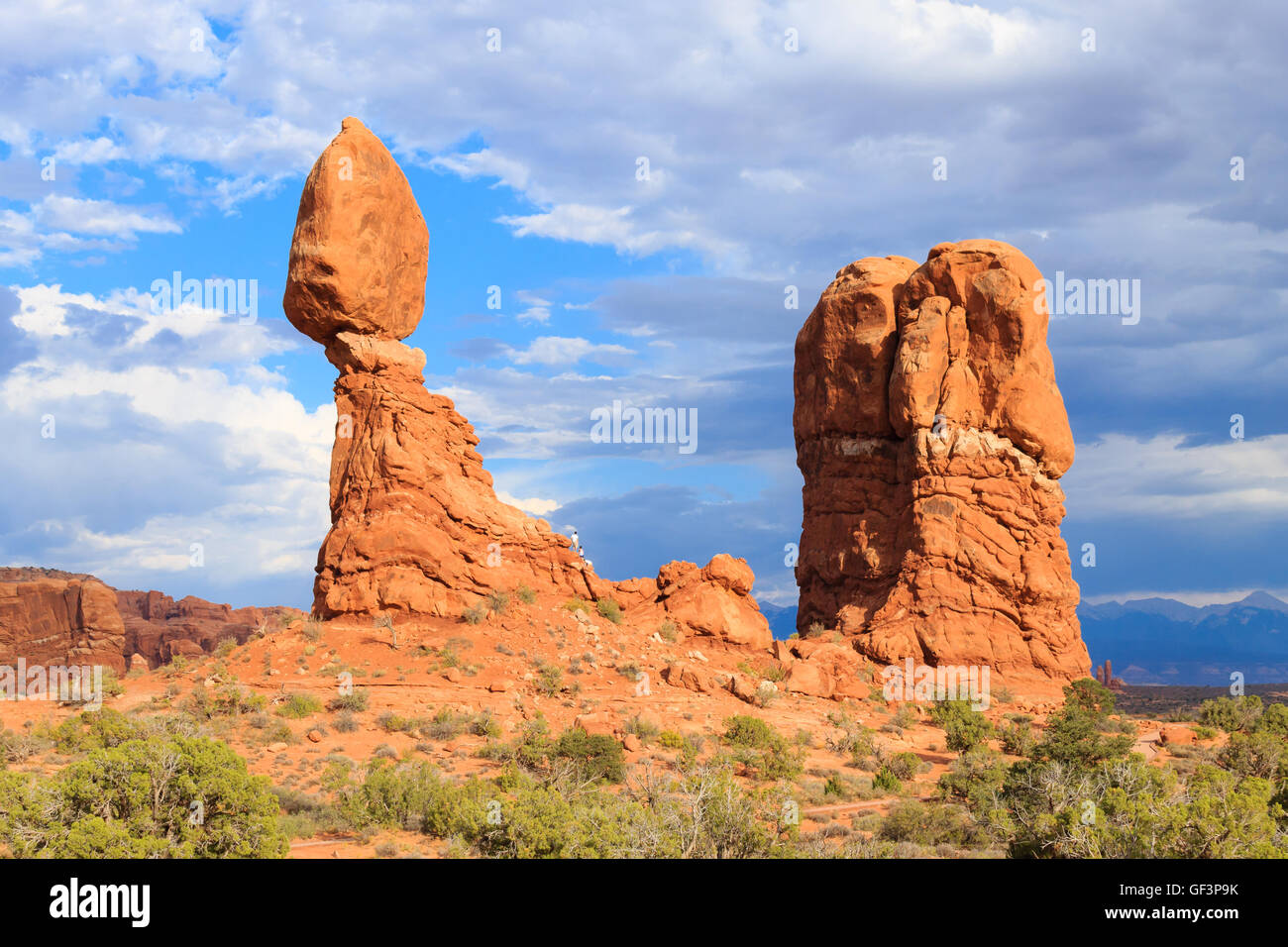 Balanced rock, Arches National Park, Utah. Geological formations. Red ...