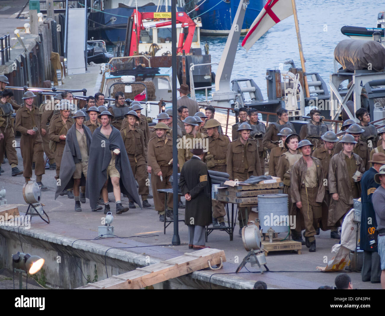 Weymouth, Dorset, UK. 28th July, 2016. Filming Dunkirk in Weymouth, Dorset Credit:  Frances Underwood/Alamy Live News Stock Photo