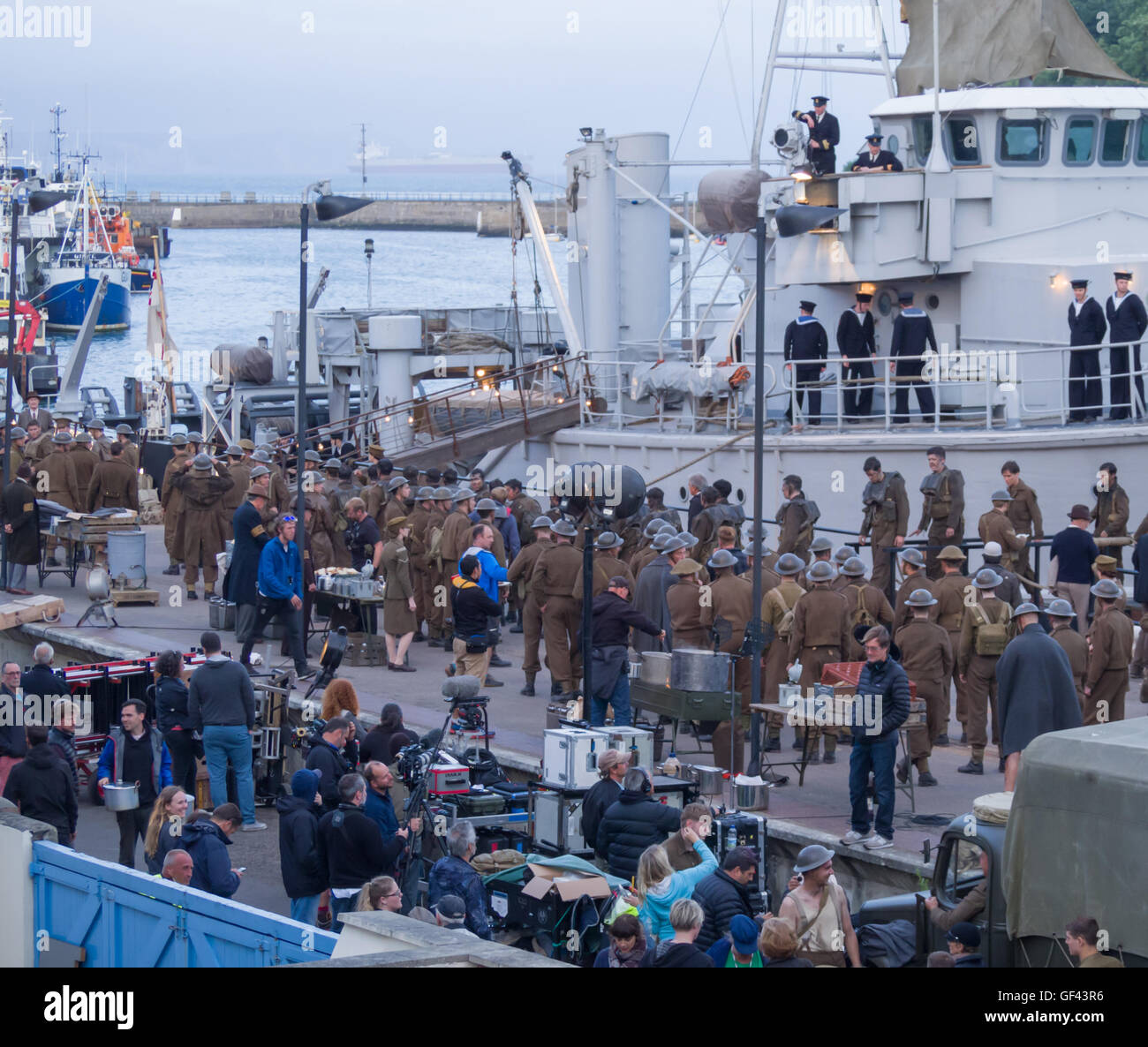 Weymouth, Dorset, UK. 28th July, 2016. Filming Dunkirk in Weymouth, Dorset Credit:  Frances Underwood/Alamy Live News Stock Photo