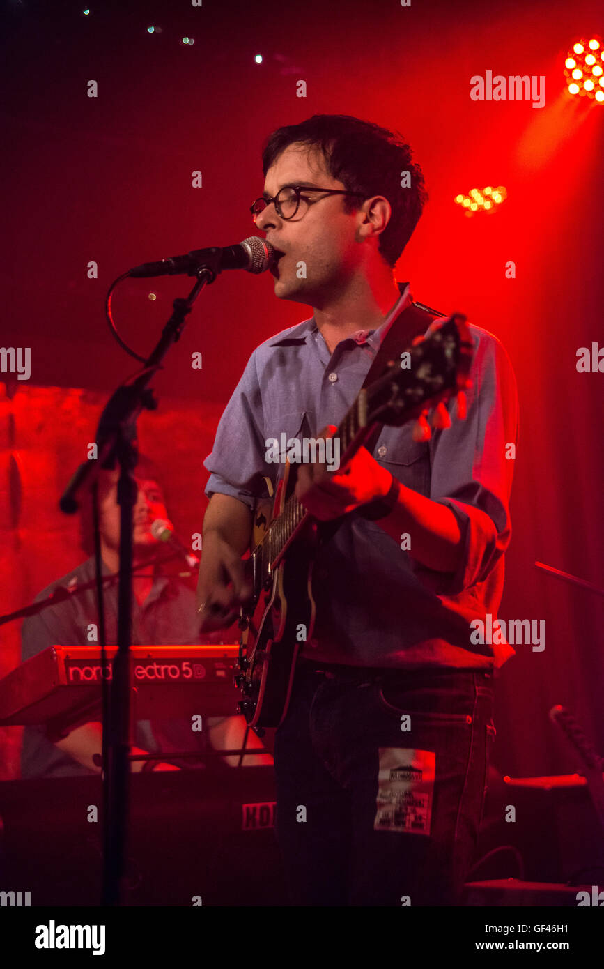 London, UK. Band Man And The Echo performs live at The Lexington, as support act for Asylums. Stock Photo