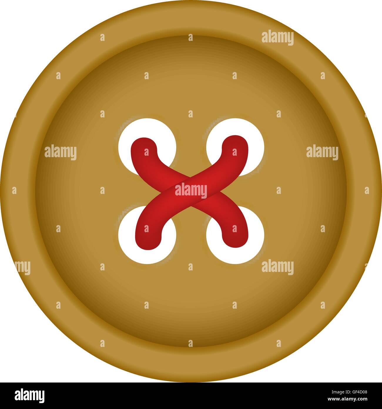 Sewing button in brown design with sewing thread Stock Vector Image ...