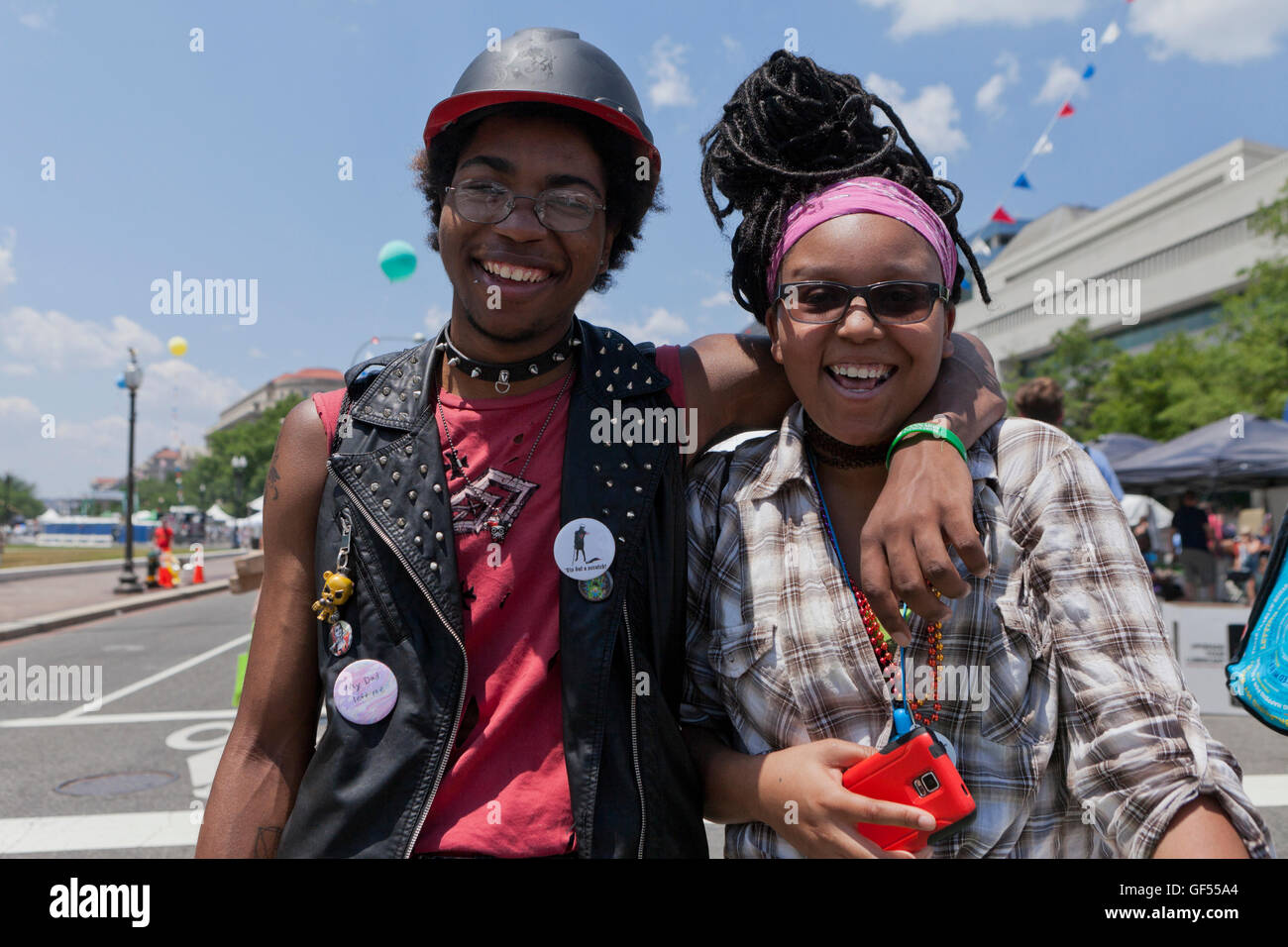 Young African-American couple outdoors - USA Stock Photo