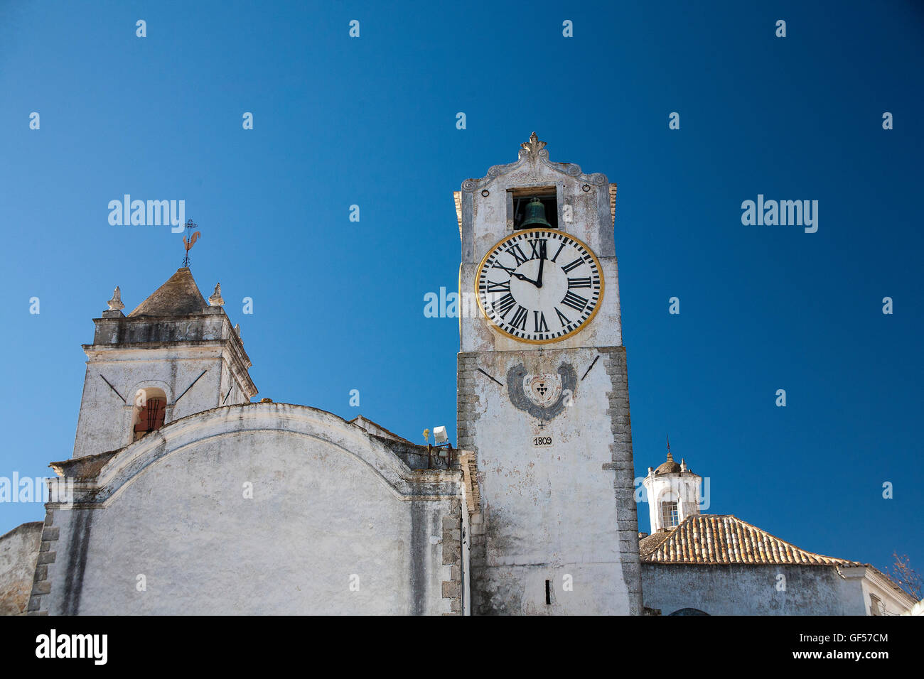 Tavira church clock tower Portugal Algarve Stock Photo Alamy