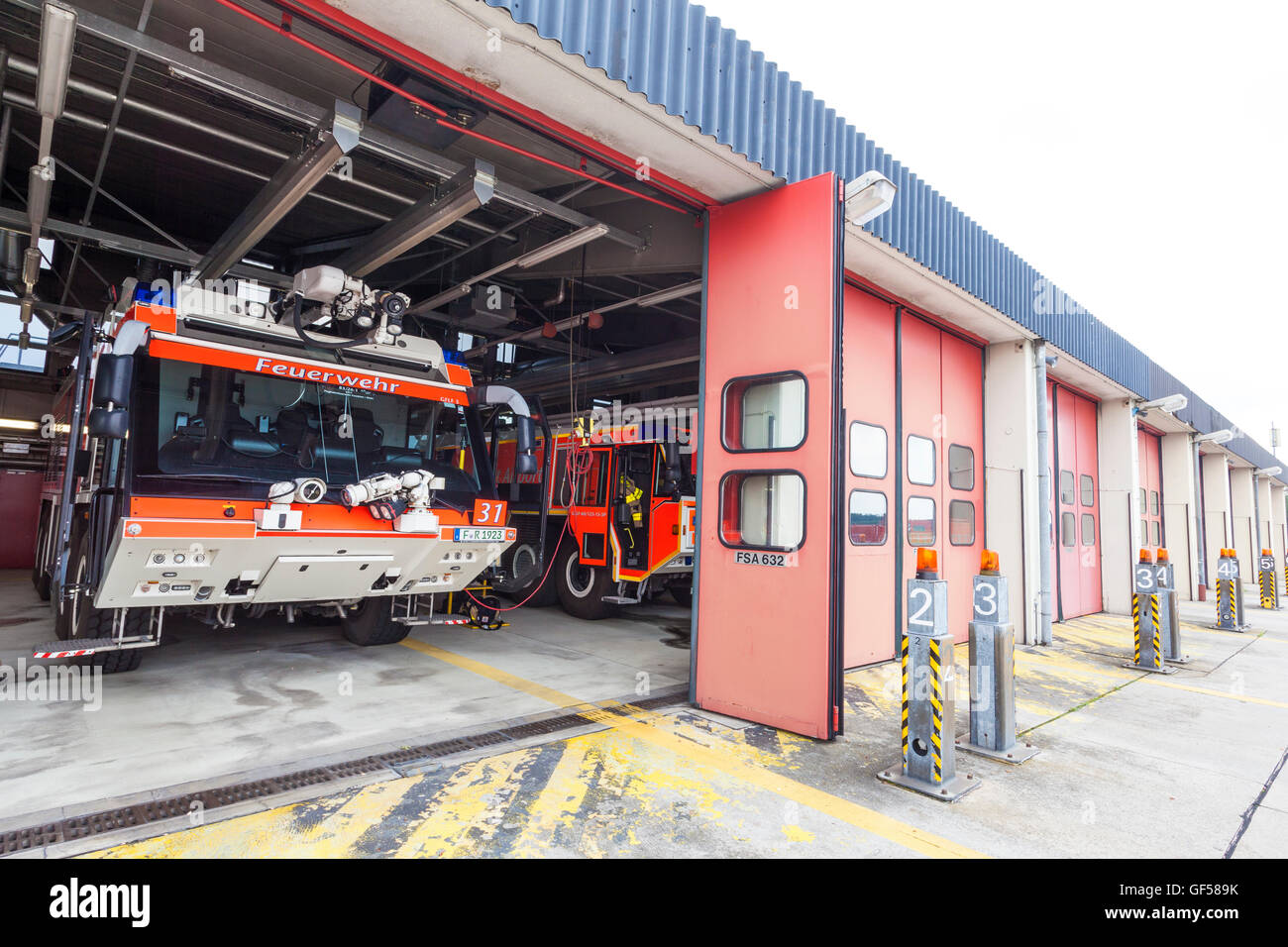 Fire Trucks at the Airport Stock Photo - Alamy
