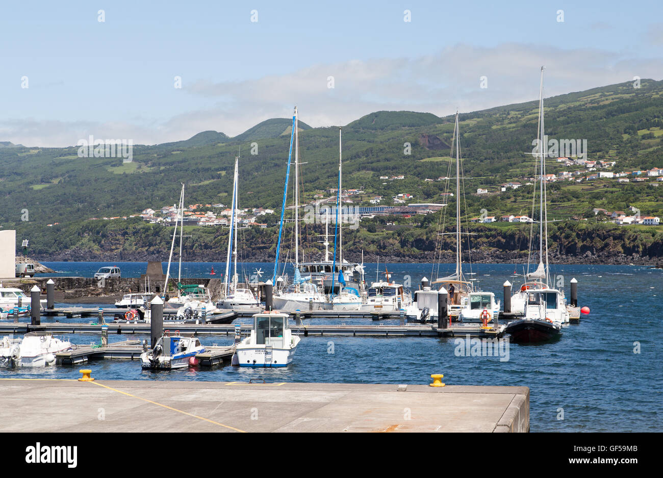 Marina of Lajes do Pico in Pico island, Azores Stock Photo - Alamy