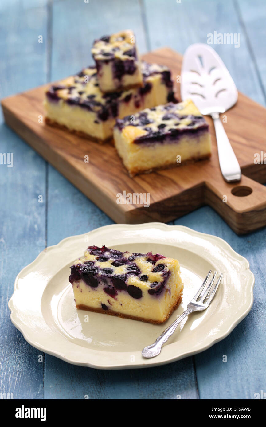 blueberry cheesecake, homemade dessert Stock Photo