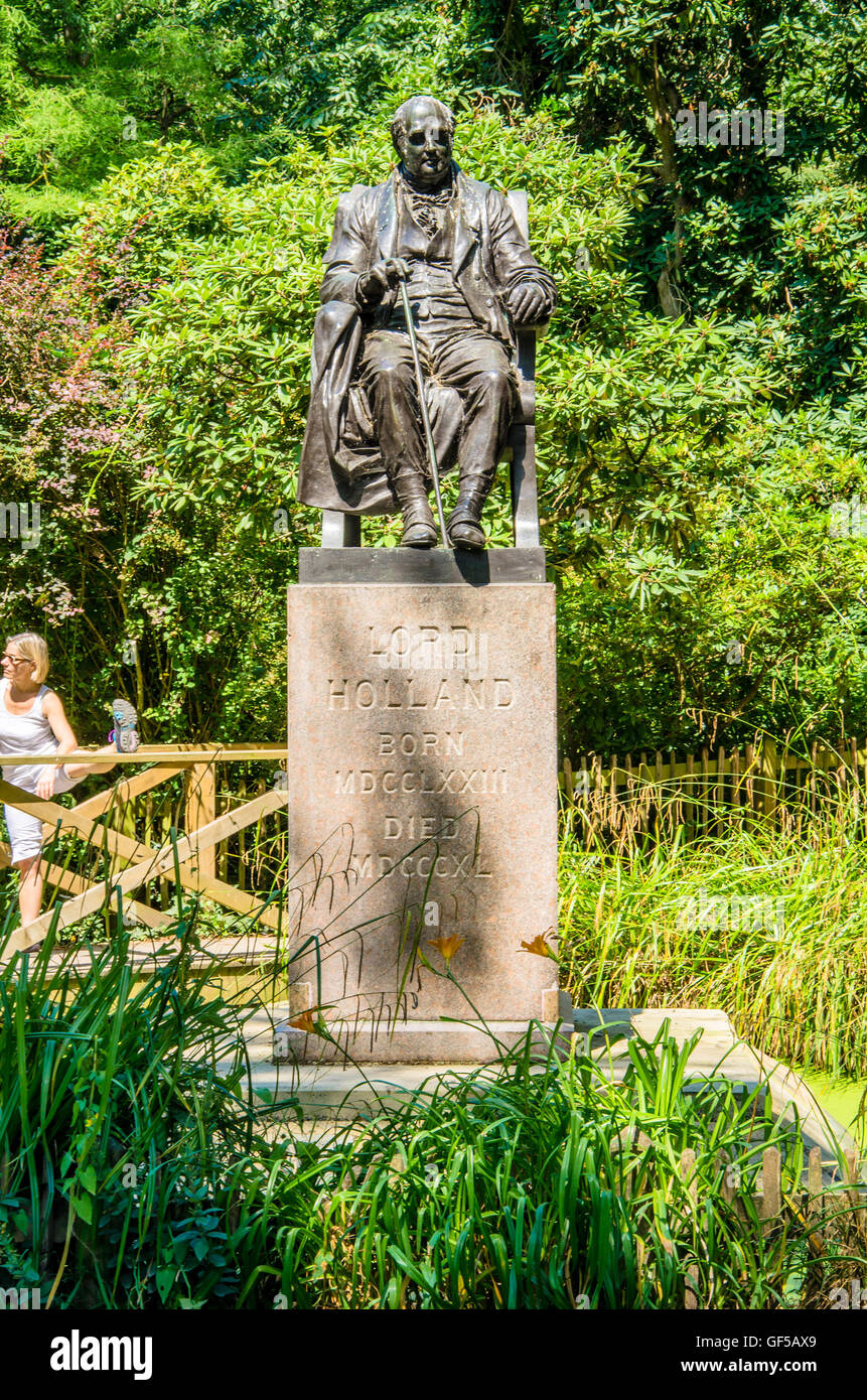 A statue of Lord Holland in Holland Park, London Stock Photo Alamy