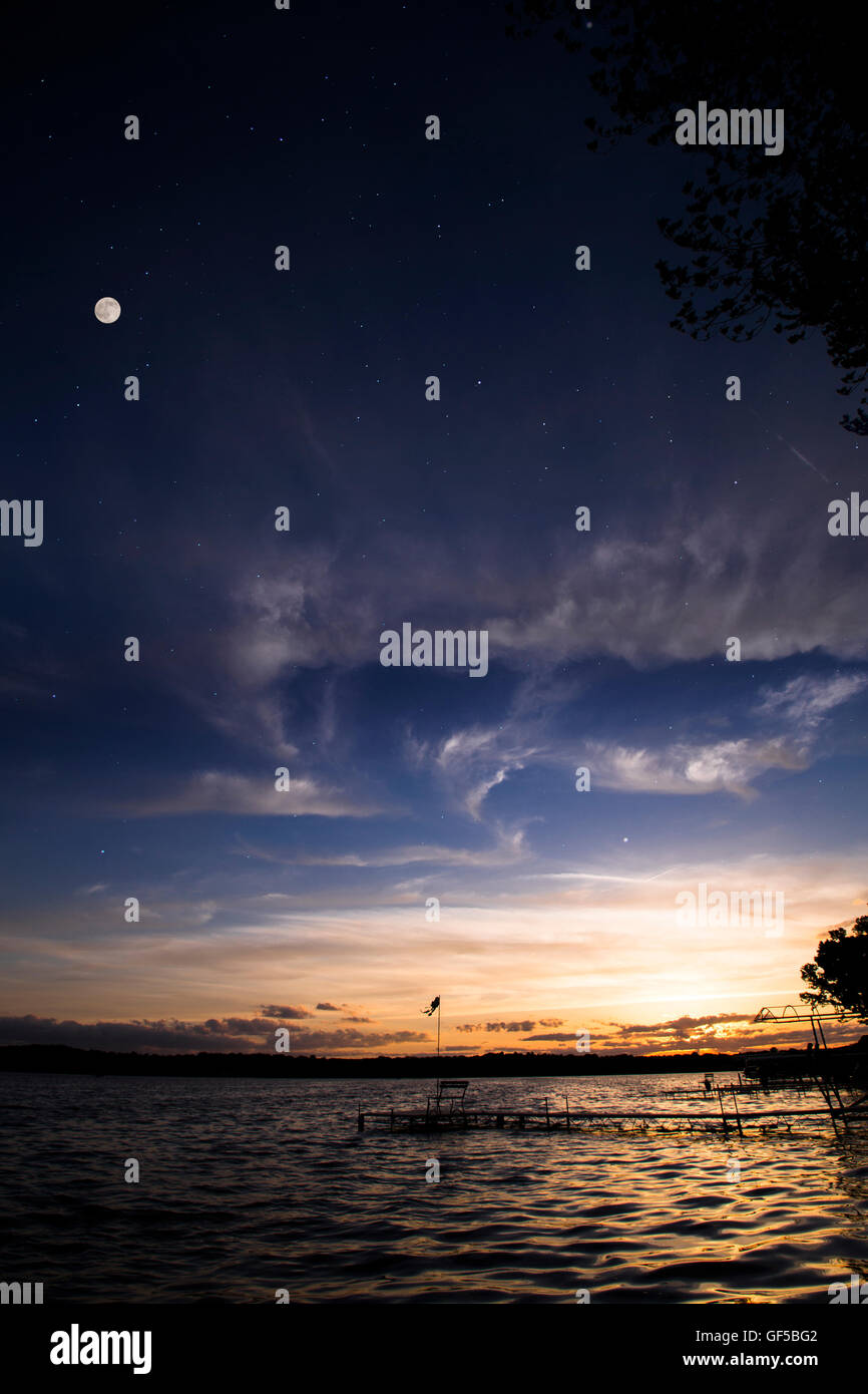Sun moon and stars Stock Photo