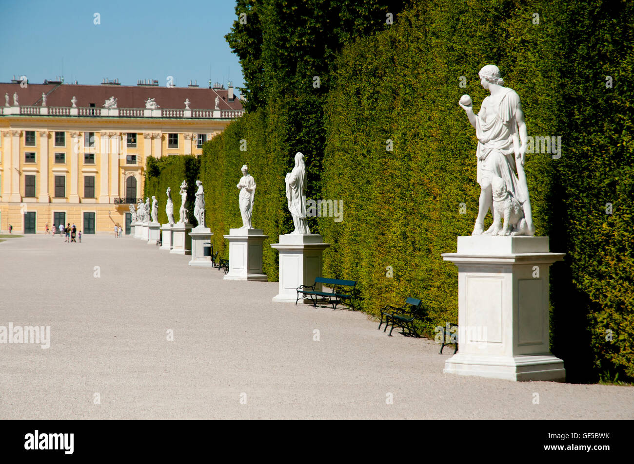Schonbrunn Palace Statues - Vienna - Austria Stock Photo