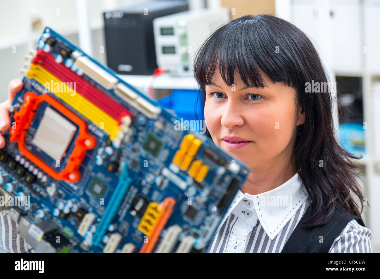 the development controller for CNC machines Stock Photo