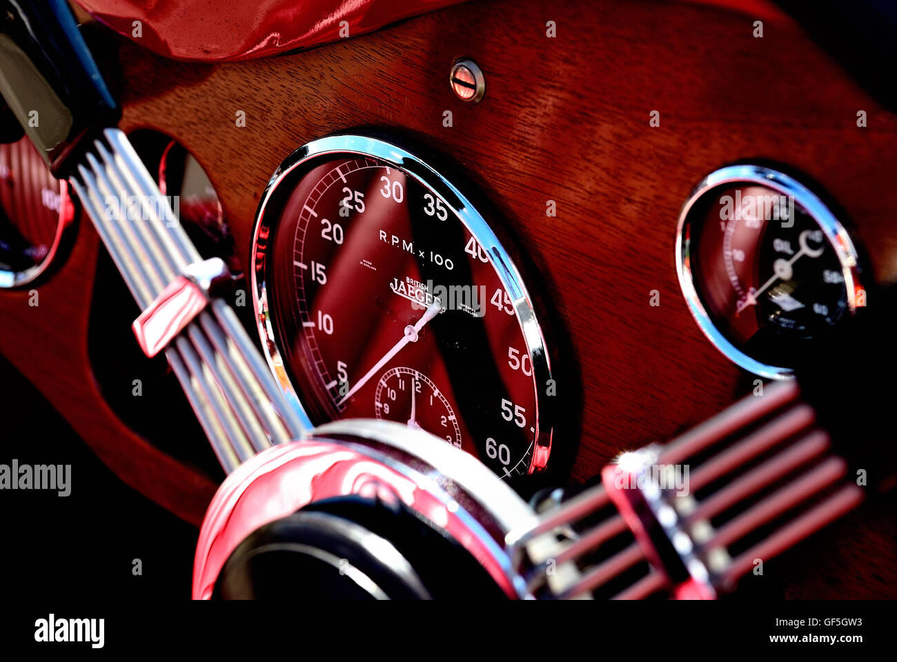 Spoked steering wheel Stock Photo