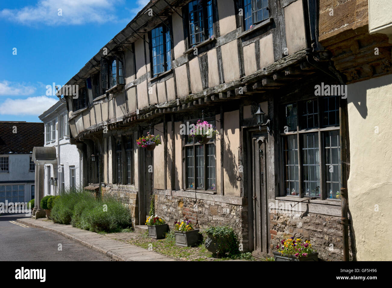 Old buildings in village of Cerne Abbas, Dorset,England Stock Photo
