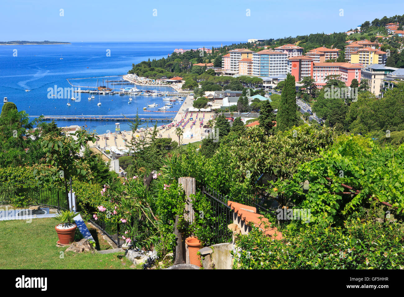 Breathtaking panoramic view of Portoroz, Slovenia Stock Photo Alamy