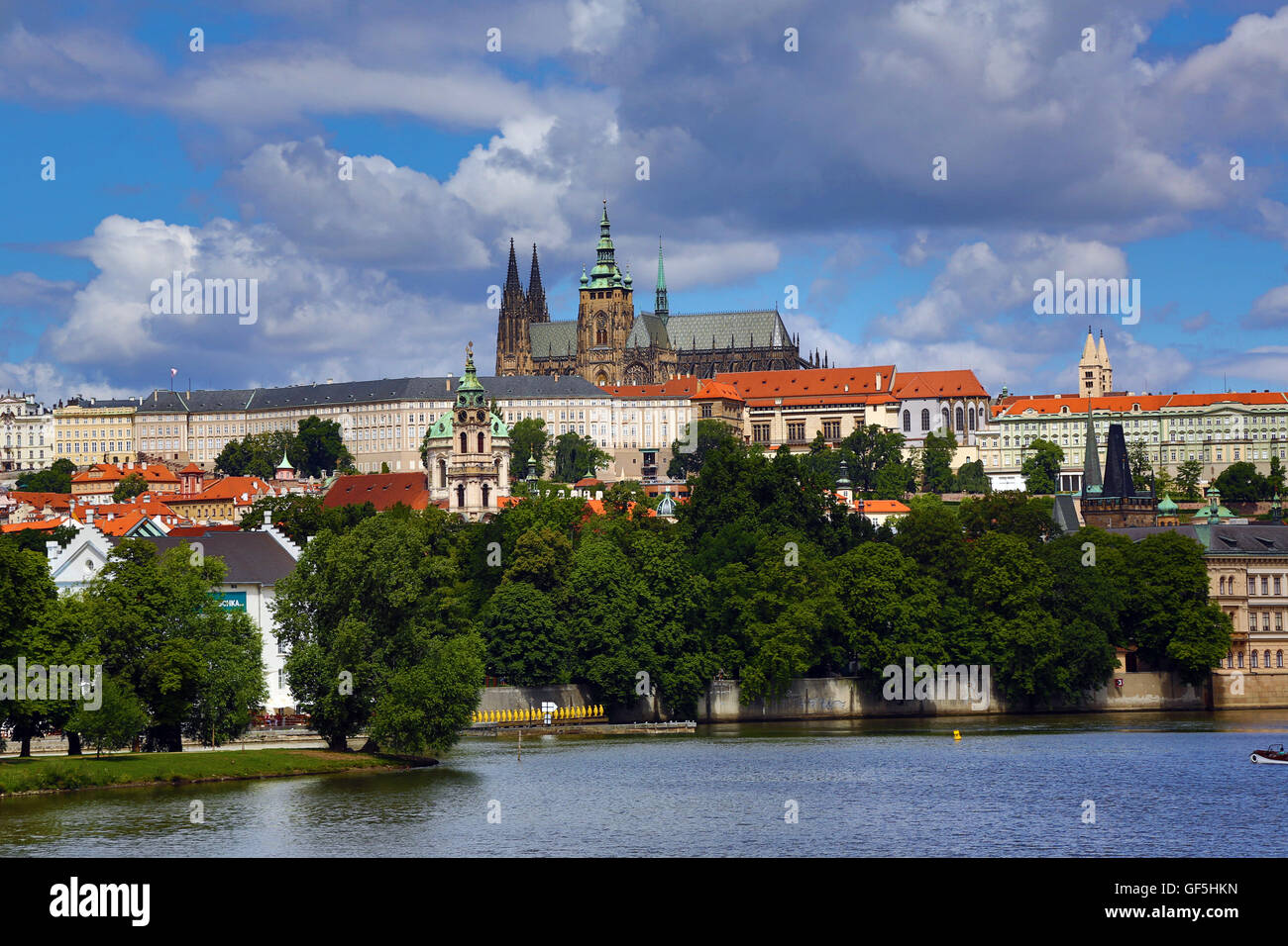 St. Vitus Cathedral and Prague Castle in Prague, Czech Republic Stock Photo