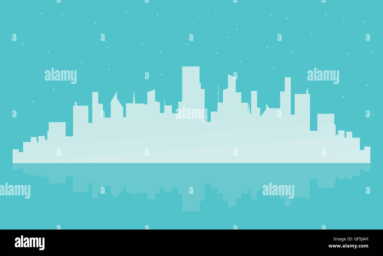 Big city landscape illustration silhouettes Stock Vector Image & Art ...
