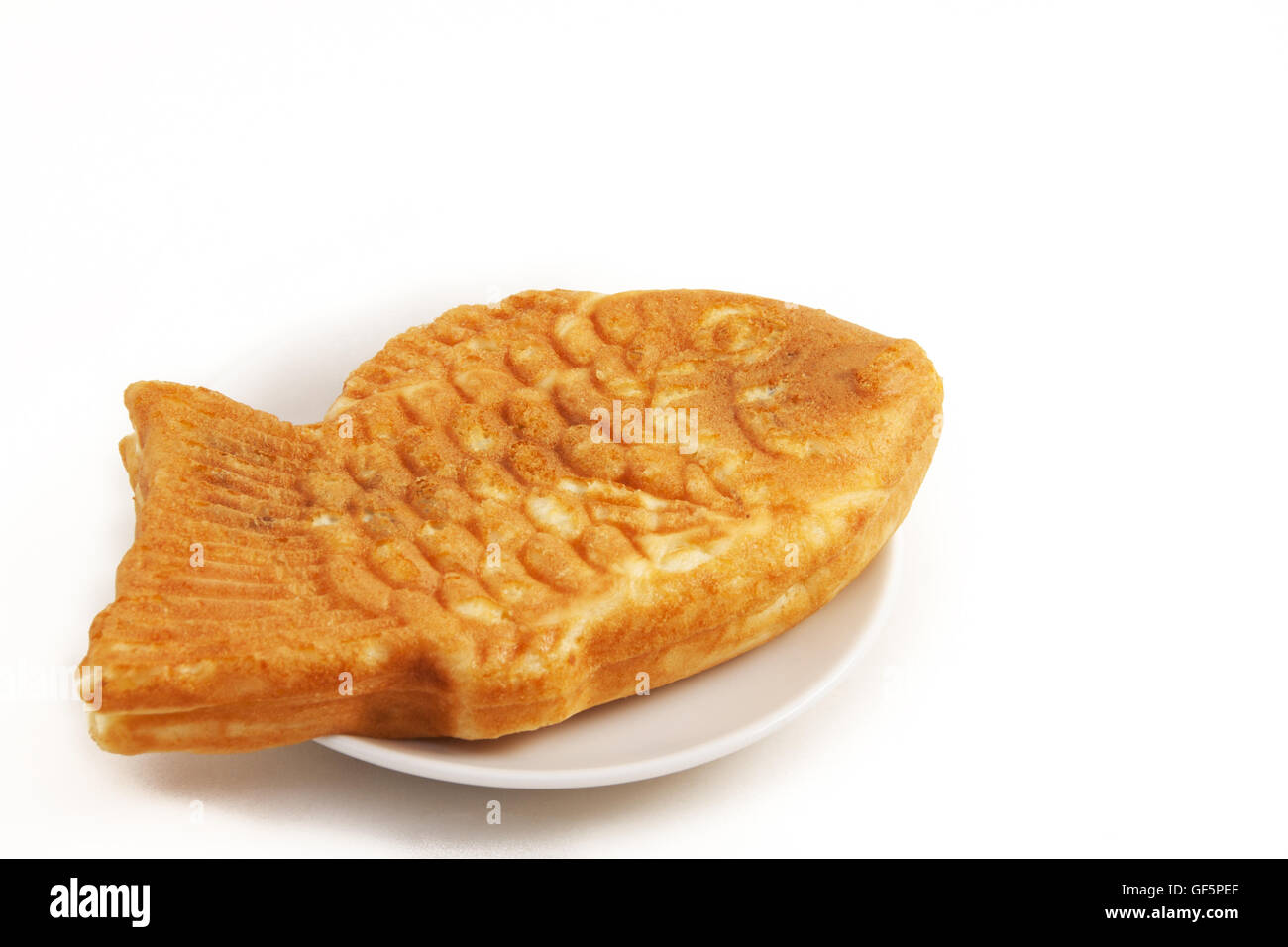 Japanese fish shaped pancake called Taiyaki on white isolated background Stock Photo
