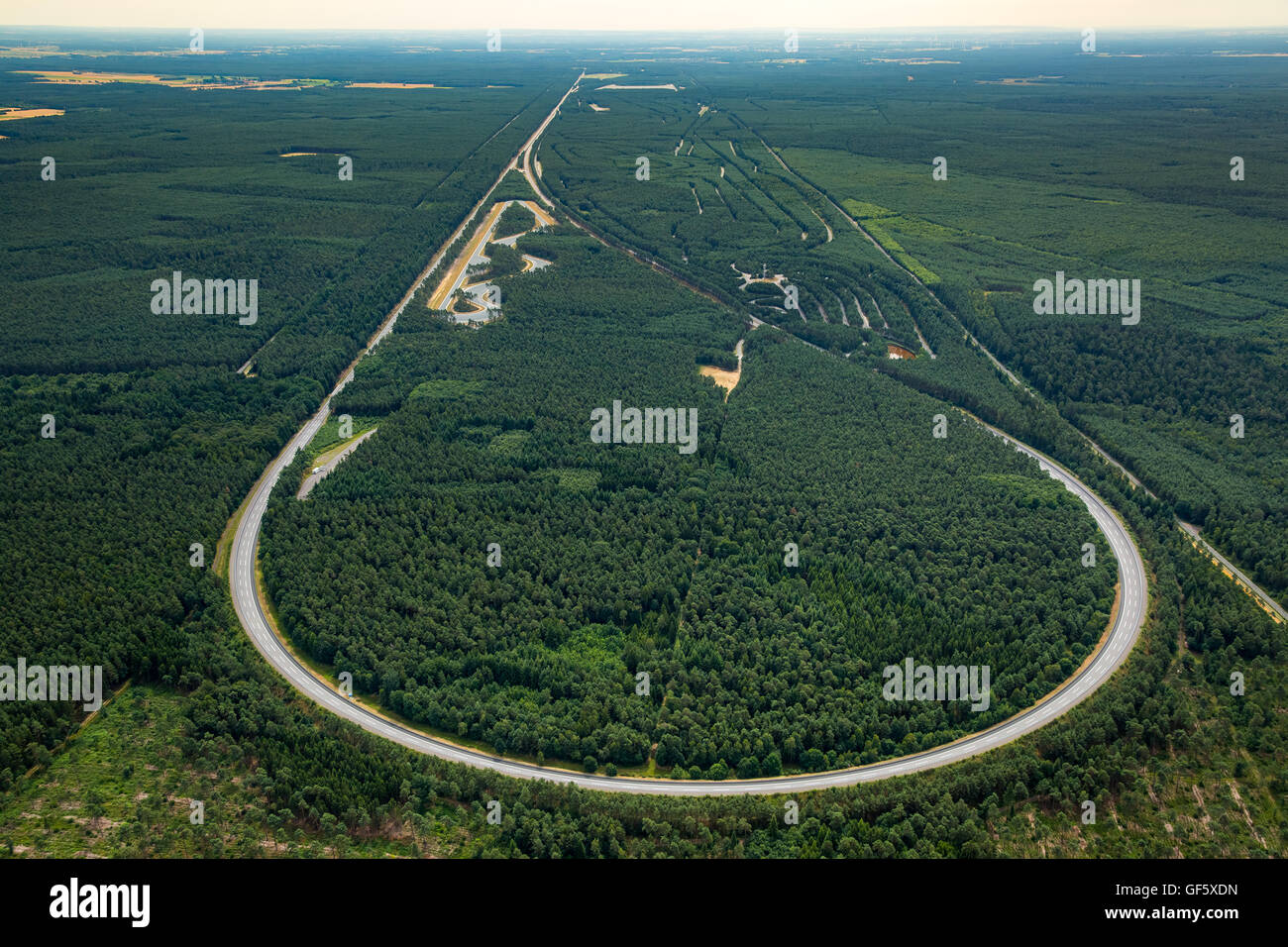 Aerial view, Volkswagen AG test track EhraLessien, test track in Stock Aerial view, Volkswagen AG test track EhraLessien, test track in Stock