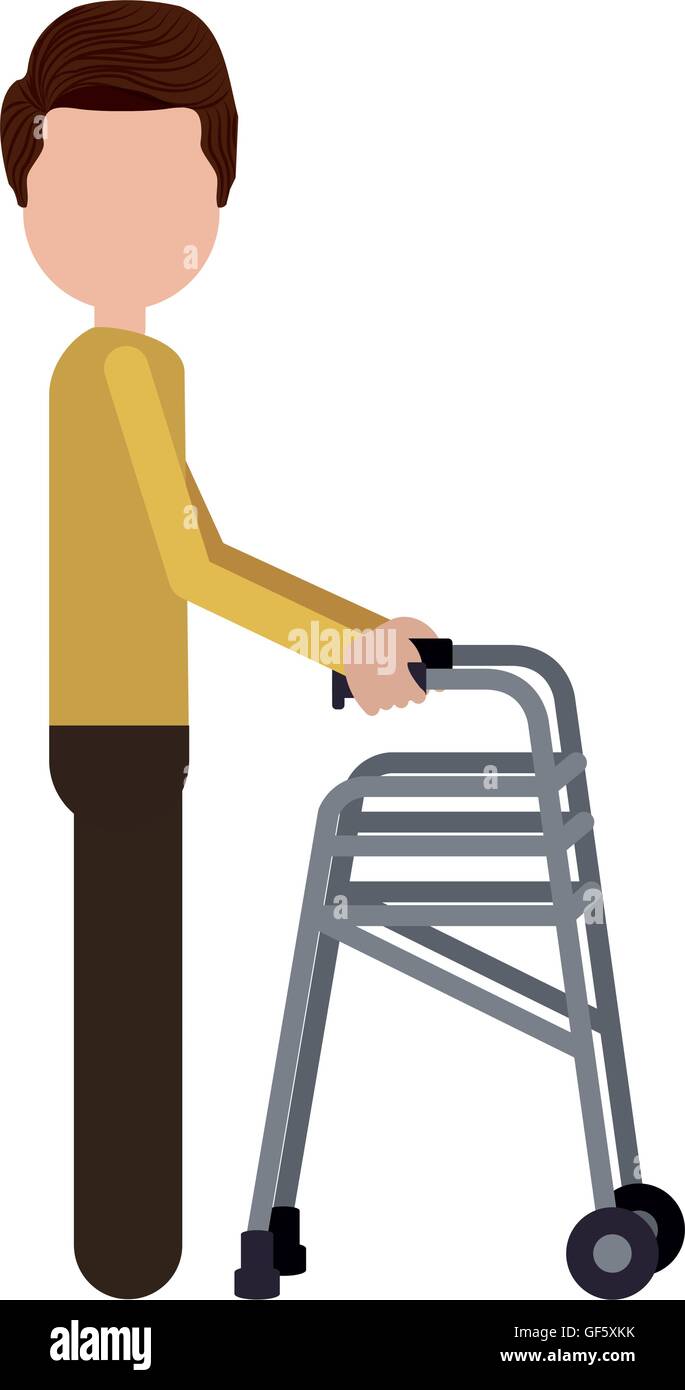 walker for disabled person isolated icon design Stock Vector Image ...