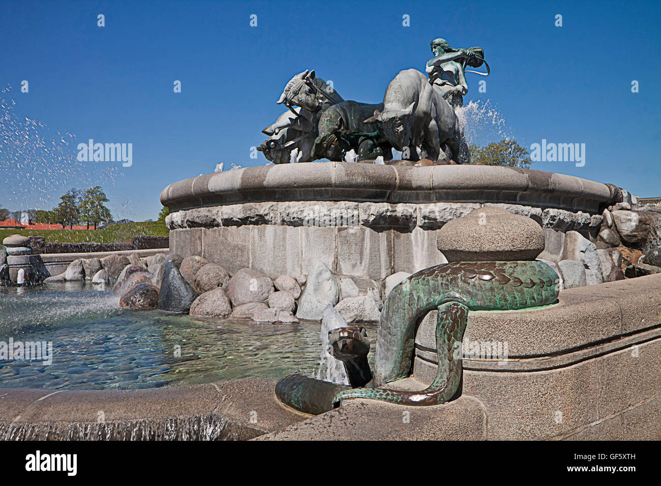 Copenhagen, Denmark - Gefion Fountain designed by Anders Bundgaard(1864 ...