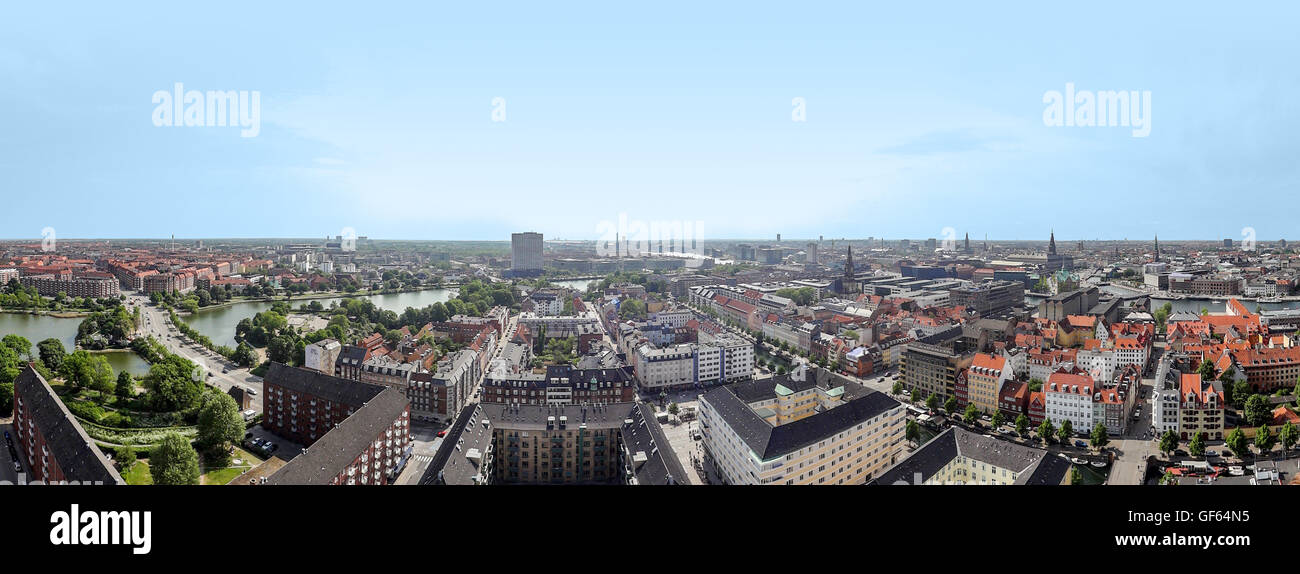 aerial view of Copenhagen, the capital city of Denmark Stock Photo