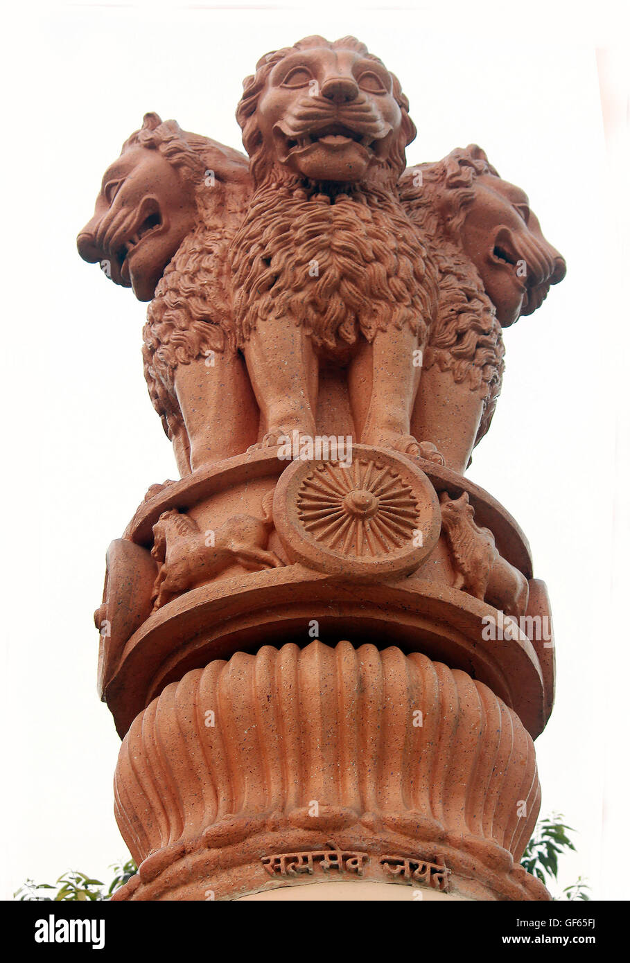 Isolated National Emblem of India "Ashoka" i.e four lions against white  background Stock Photo - Alamy