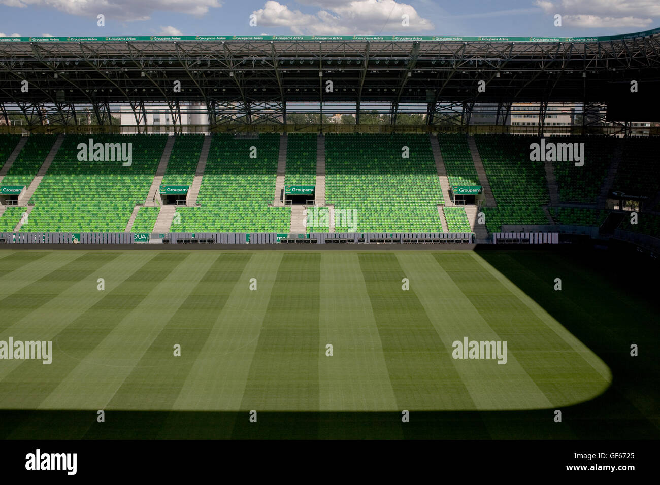 Groupama Arena Sports Stadium With Seating And Pitch Stock Photo Alamy